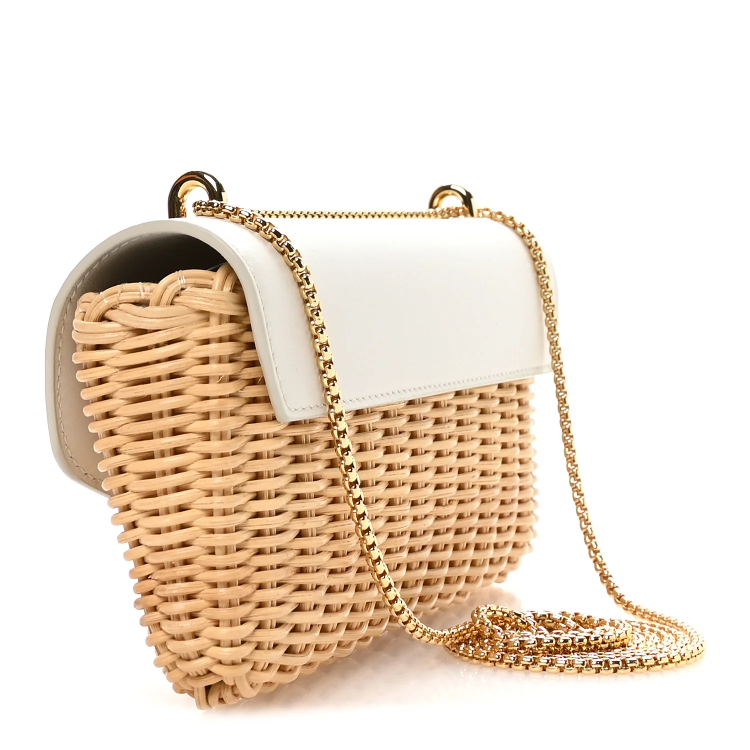 Midollino City Calfskin Mini Bag Naturale White - Image 3