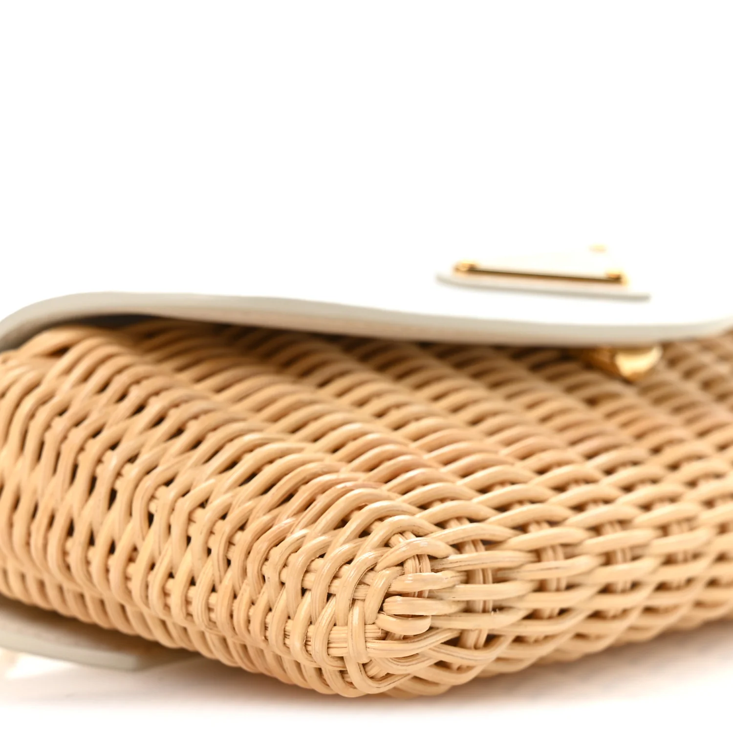 Midollino City Calfskin Mini Bag Naturale White - Image 9