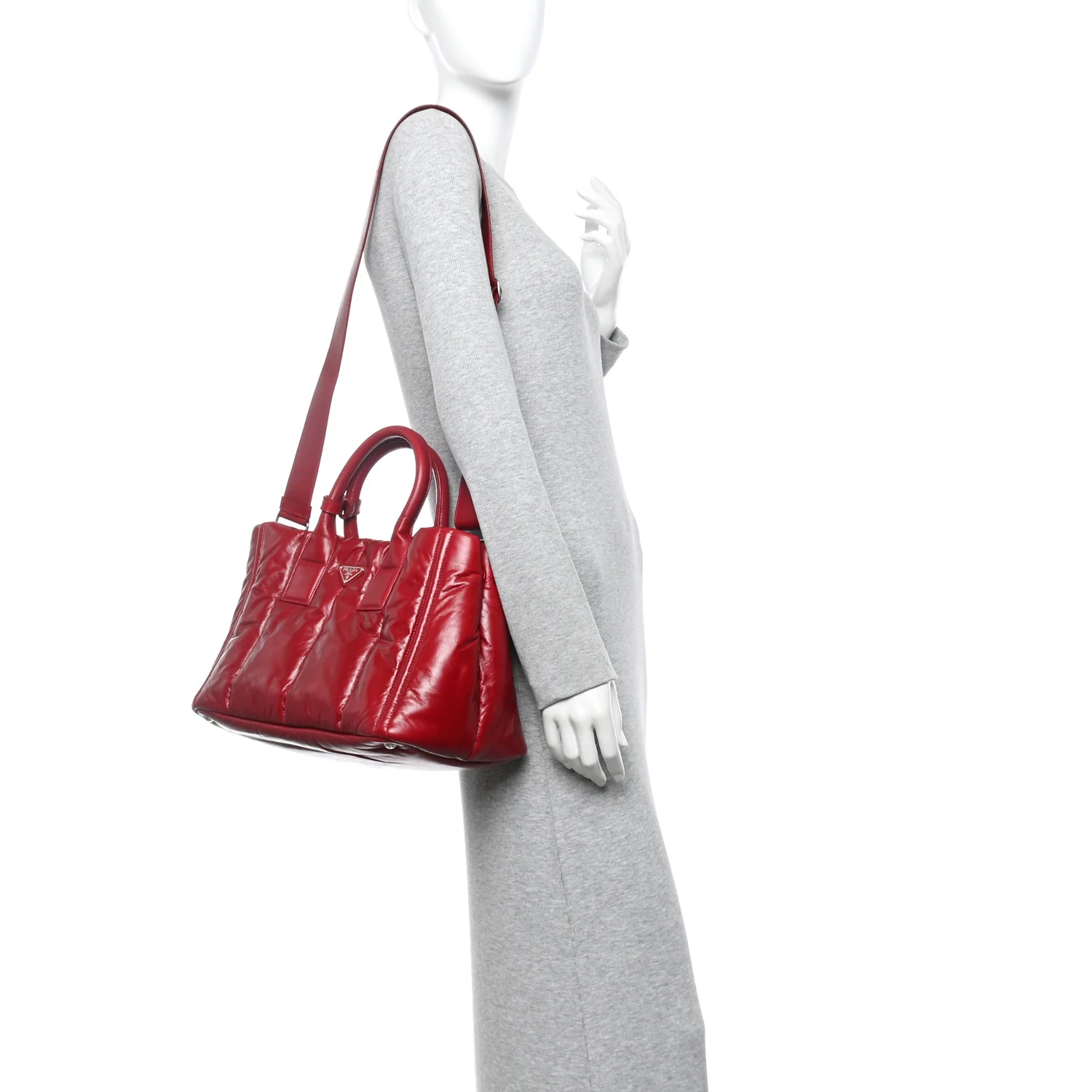 Nappa Bomber Tote Cherry - Image 2