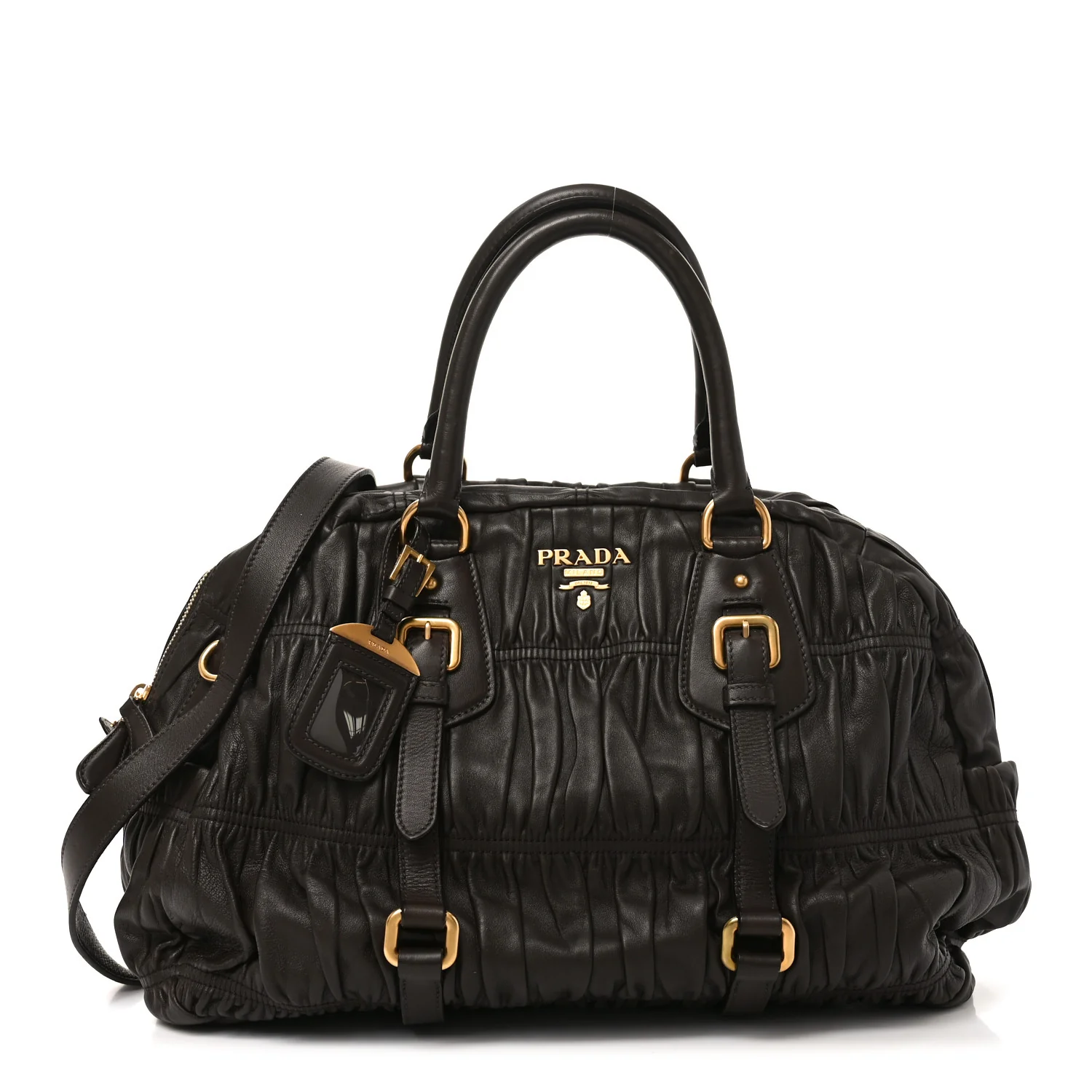 Nappa Gaufre Dome Satchel Caffe
