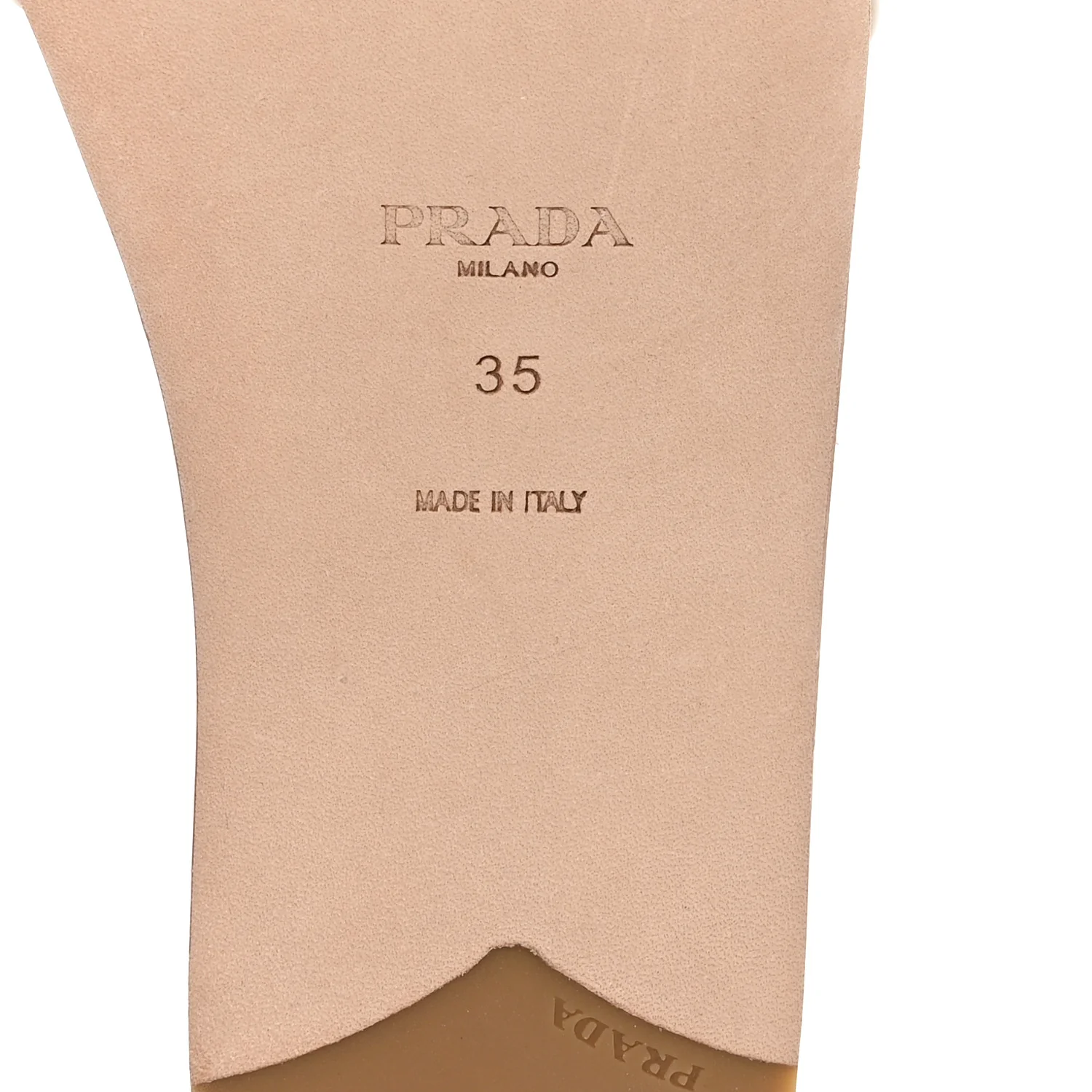 Nappa Metal Triangle Logo Flat Slide Sandals 35 Travertino - Image 7
