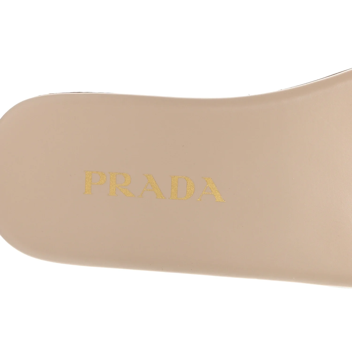 Nappa Metal Triangle Logo Flat Slide Sandals 35 Travertino - Image 8