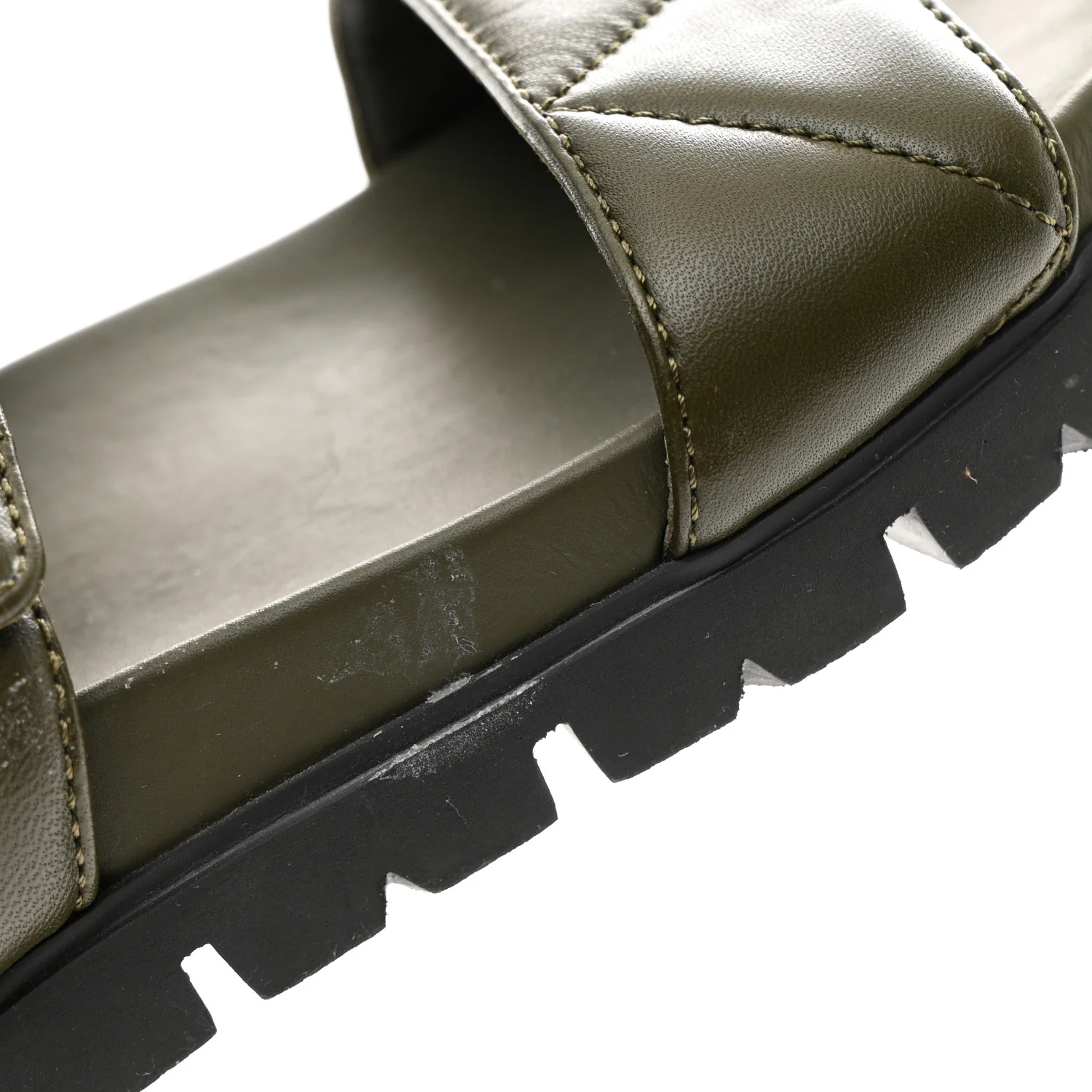 Nappa Quilted Padded Slingback Sandals 40 Militare - Image 11