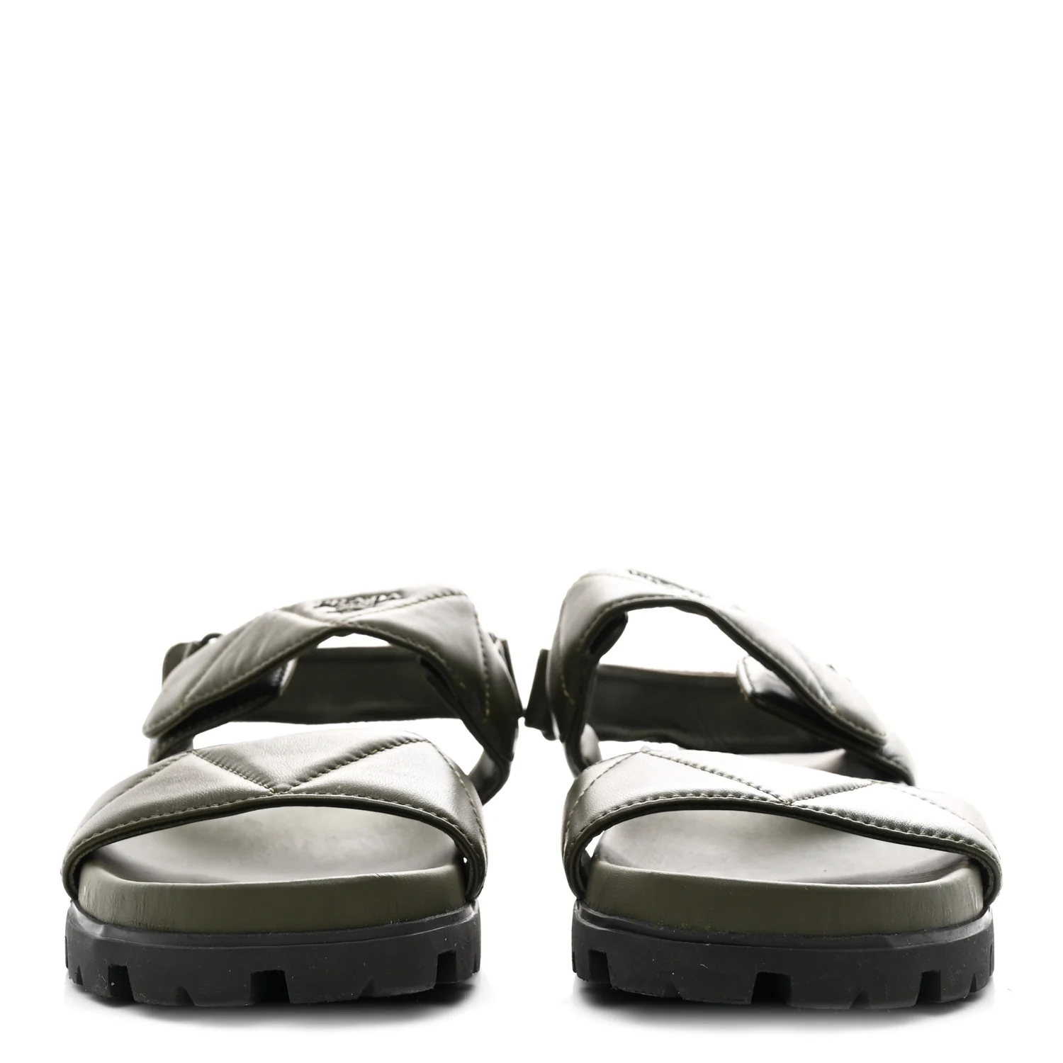 Nappa Quilted Padded Slingback Sandals 40 Militare - Image 3