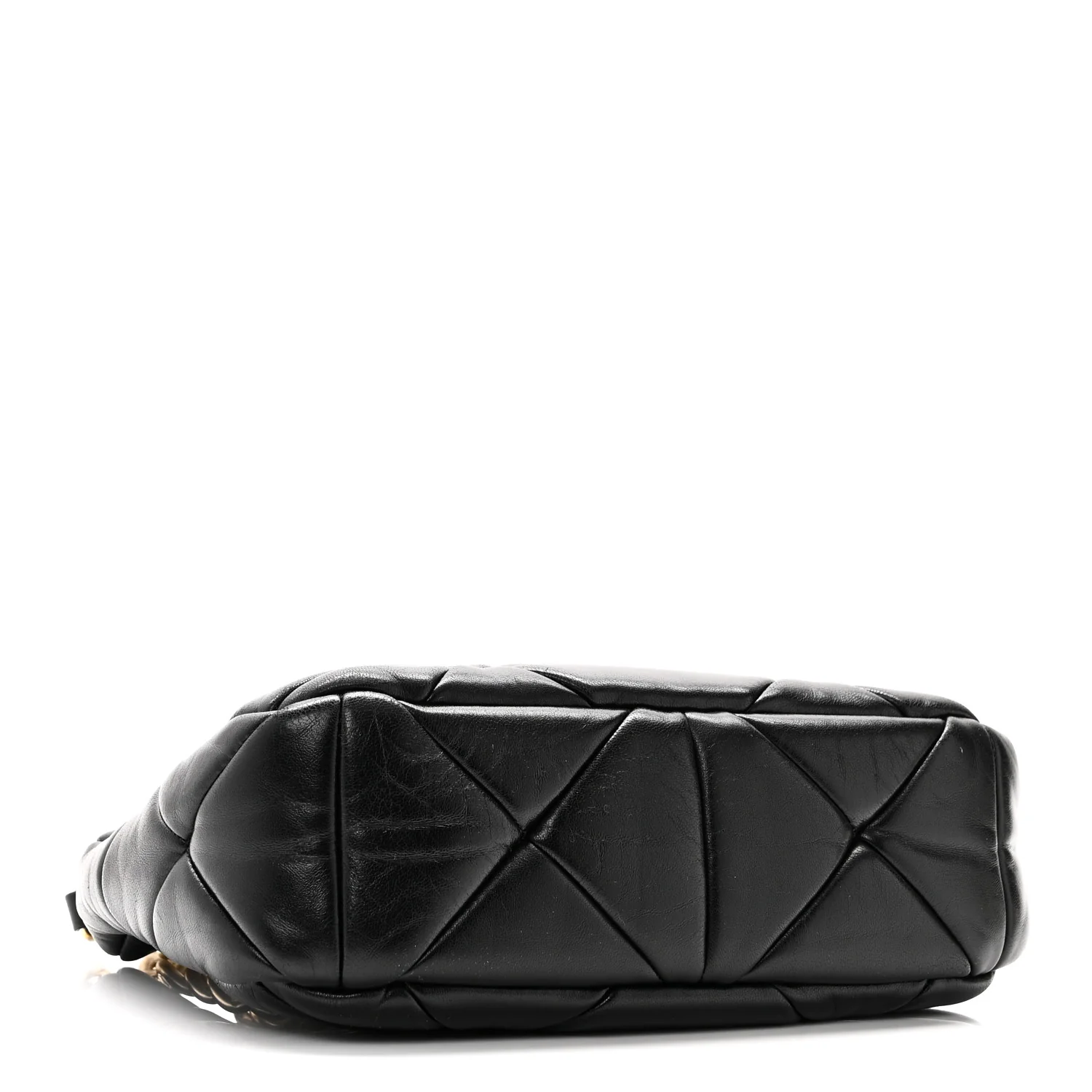 Nappa Re-Nylon Triangle Quilted Patchwork System Shoulder Bag Black - Image 4