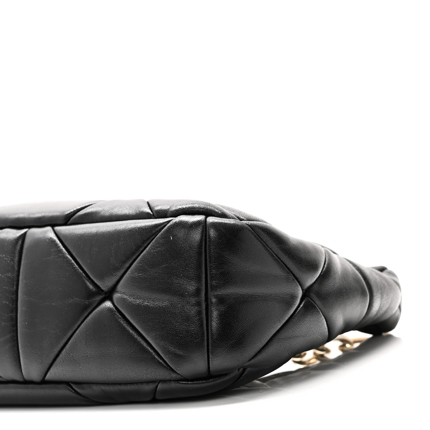 Nappa Re-Nylon Triangle Quilted Patchwork System Shoulder Bag Black - Image 9