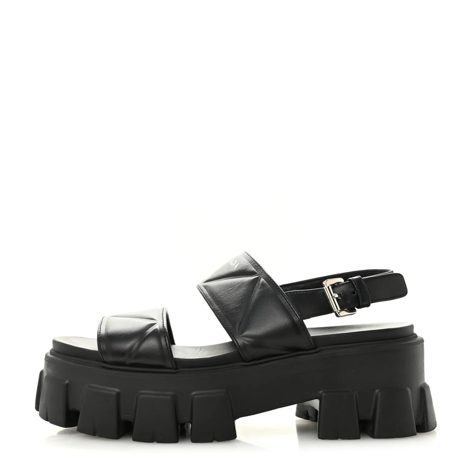 Nappa Soft Logo Padded Monolith 55mm Sandals 37.5 Black