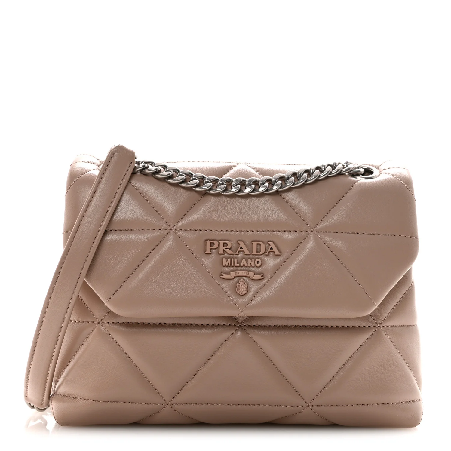 Nappa Triangle Stitched Small Spectrum Bag Cipria