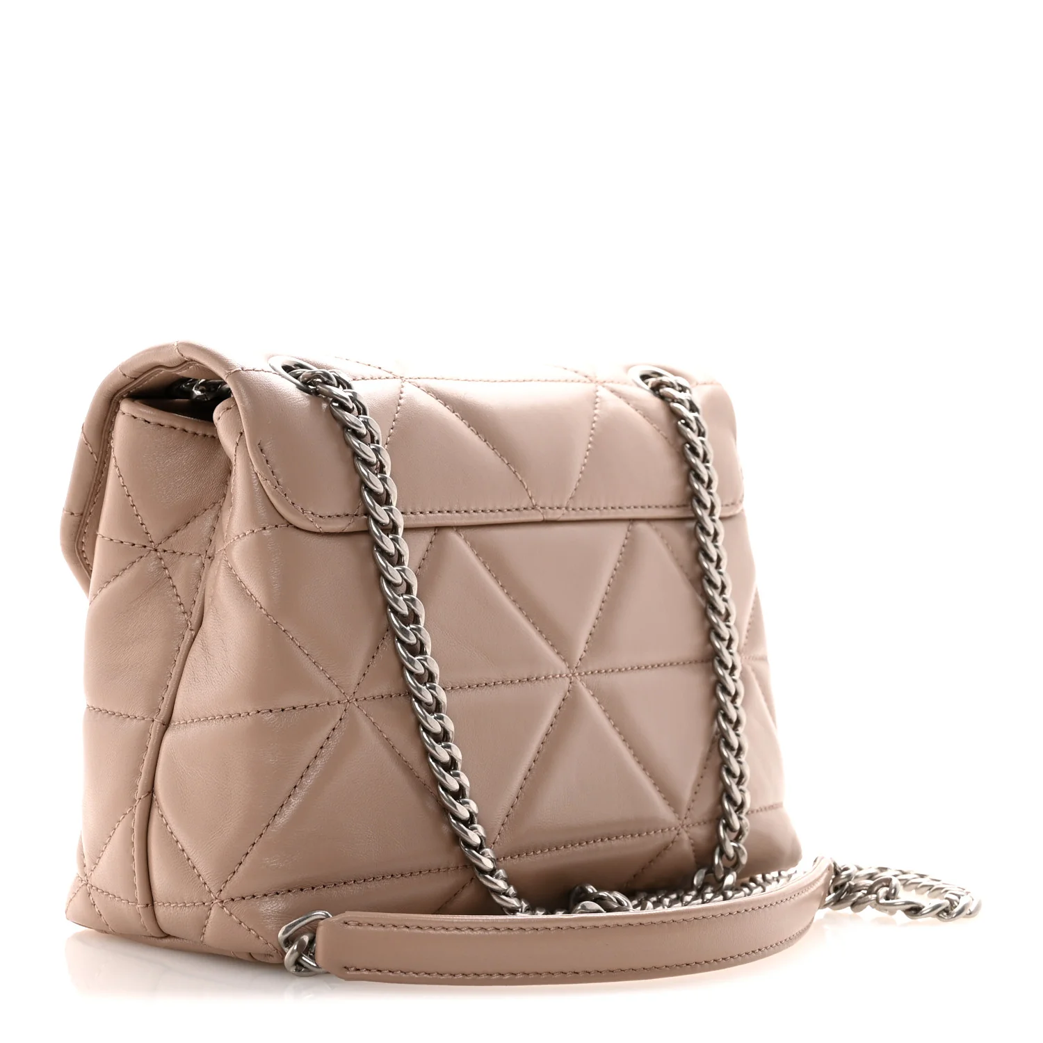 Nappa Triangle Stitched Small Spectrum Bag Cipria - Image 3