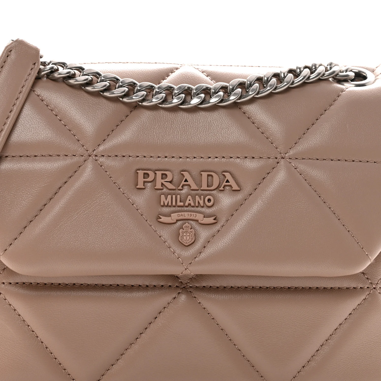 Nappa Triangle Stitched Small Spectrum Bag Cipria - Image 7