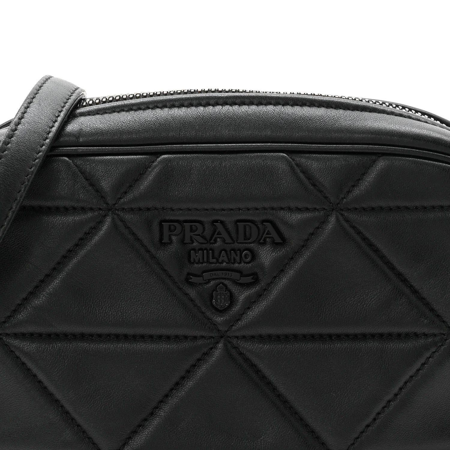 Nappa Triangle Stitched Spectrum Camera Bag Black - Image 7