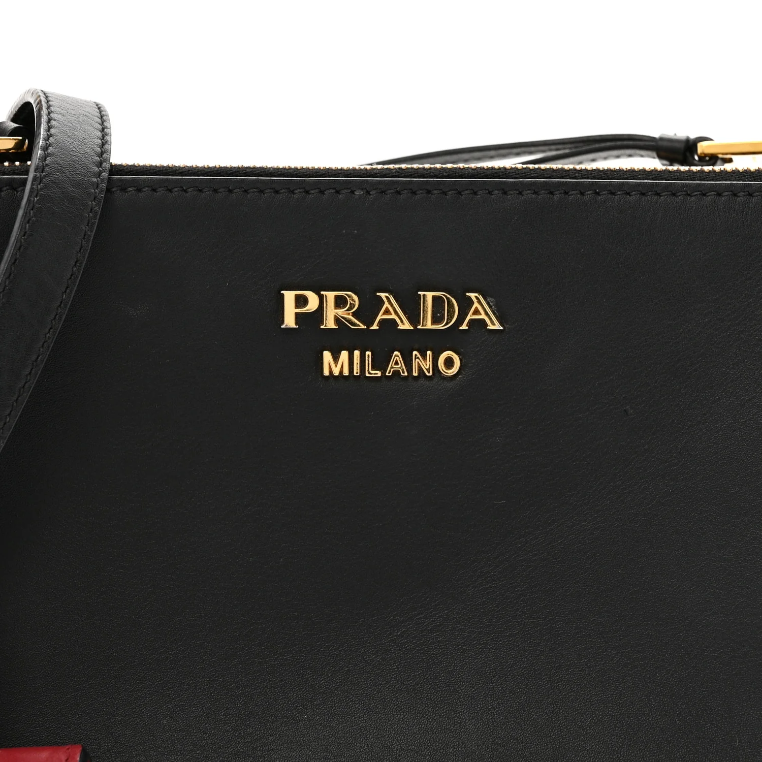 New Calfskin Small Deux Shoulder Bag Black - Image 8