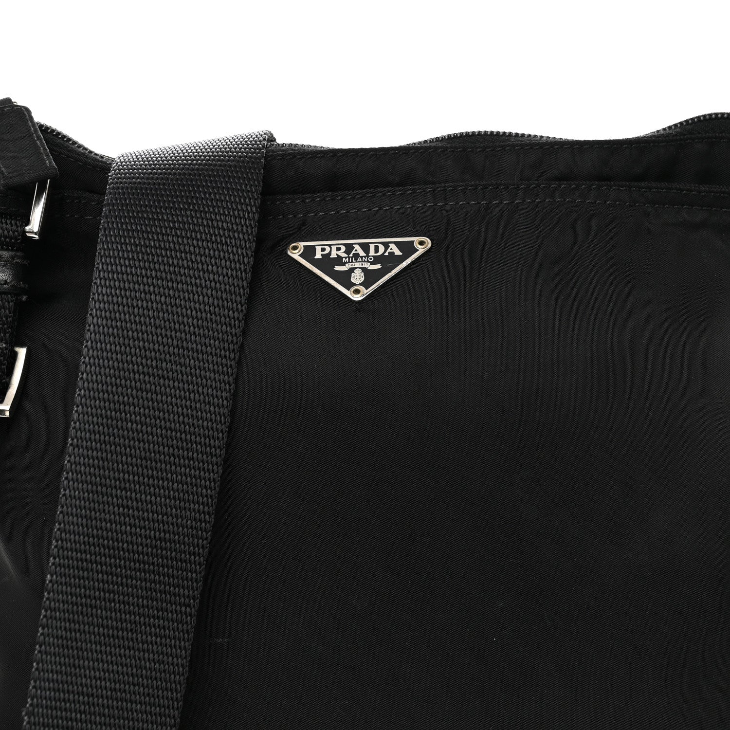 Nylon Flat Messenger Bag Black - Image 8