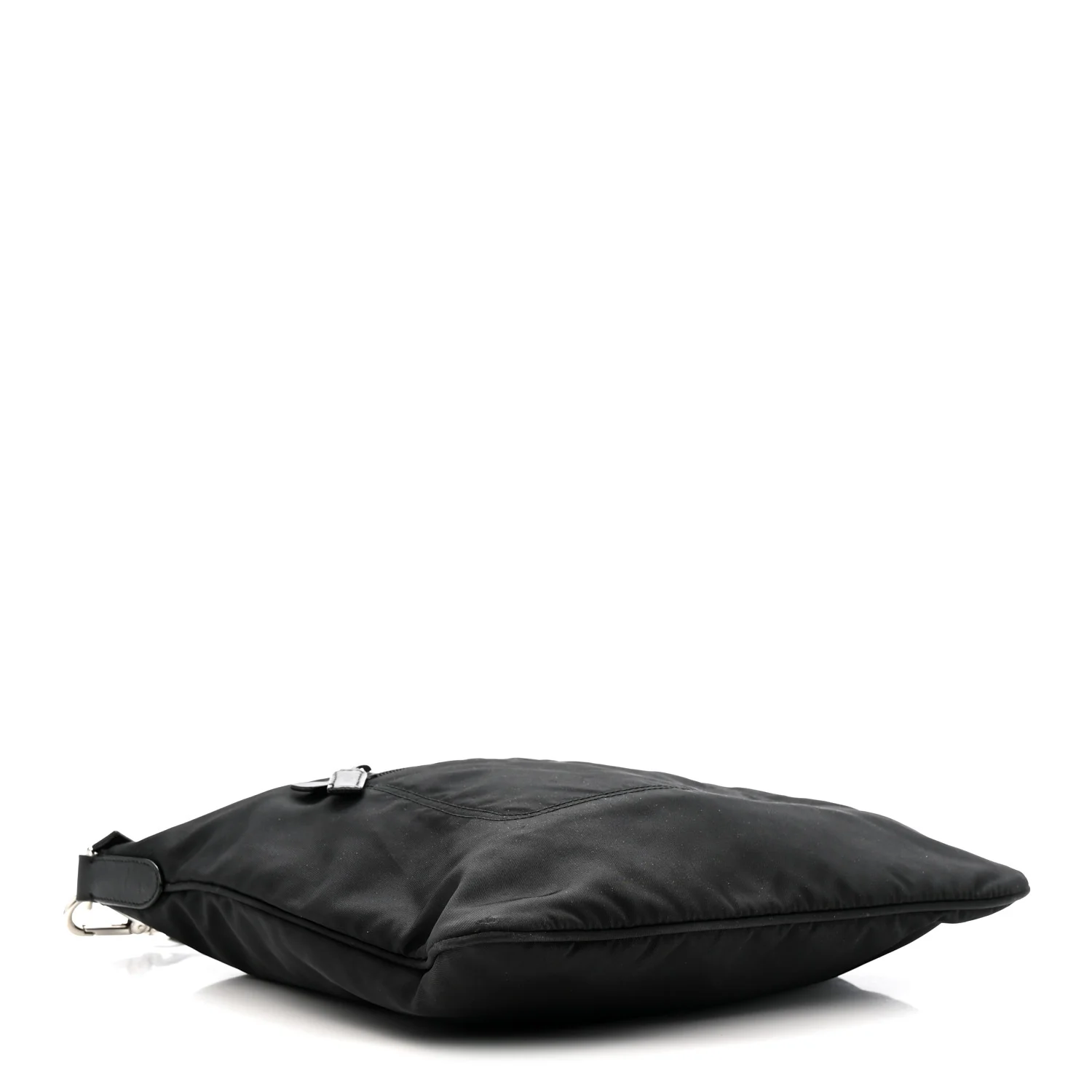 Nylon Flat Messenger Bag Black - Image 4
