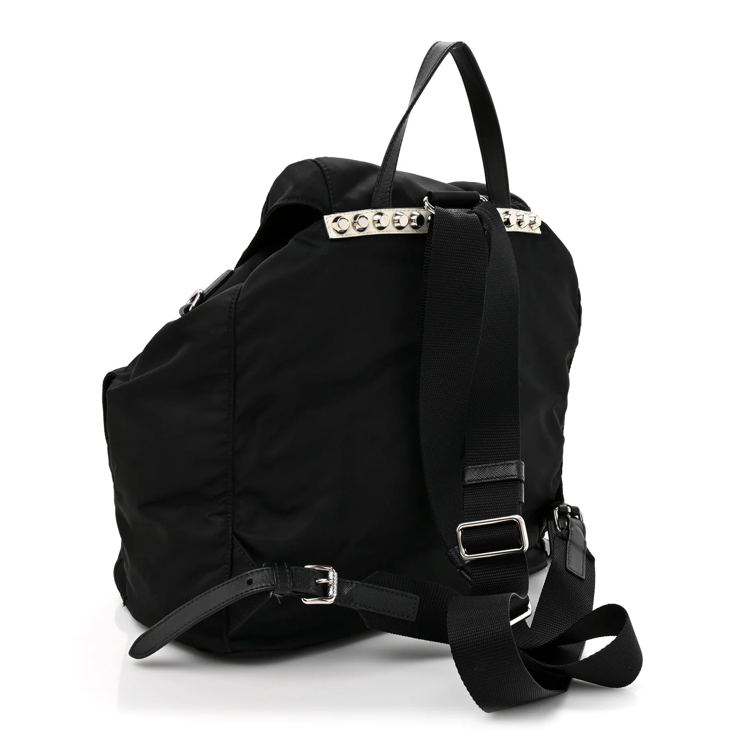 Nylon New Vela Studded Backpack Black Fuoco - Image 3