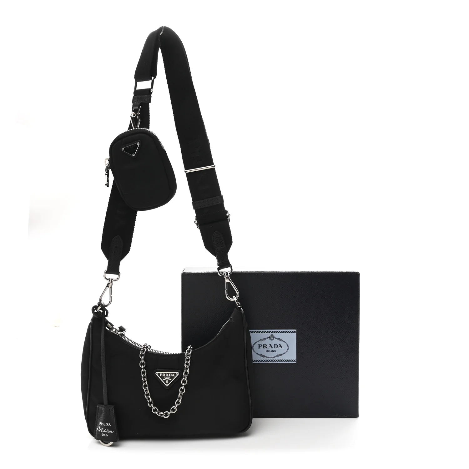 Nylon Re-Edition 2005 Shoulder Bag Black - Image 12