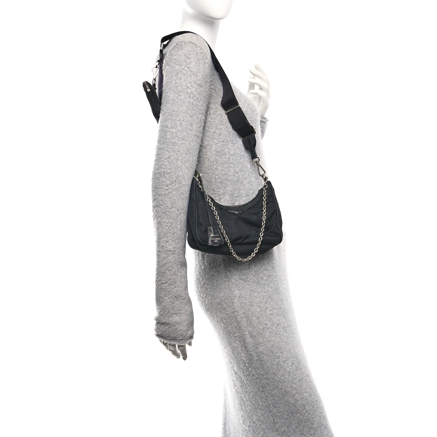 Nylon Re-Edition 2005 Shoulder Bag Black - Image 2