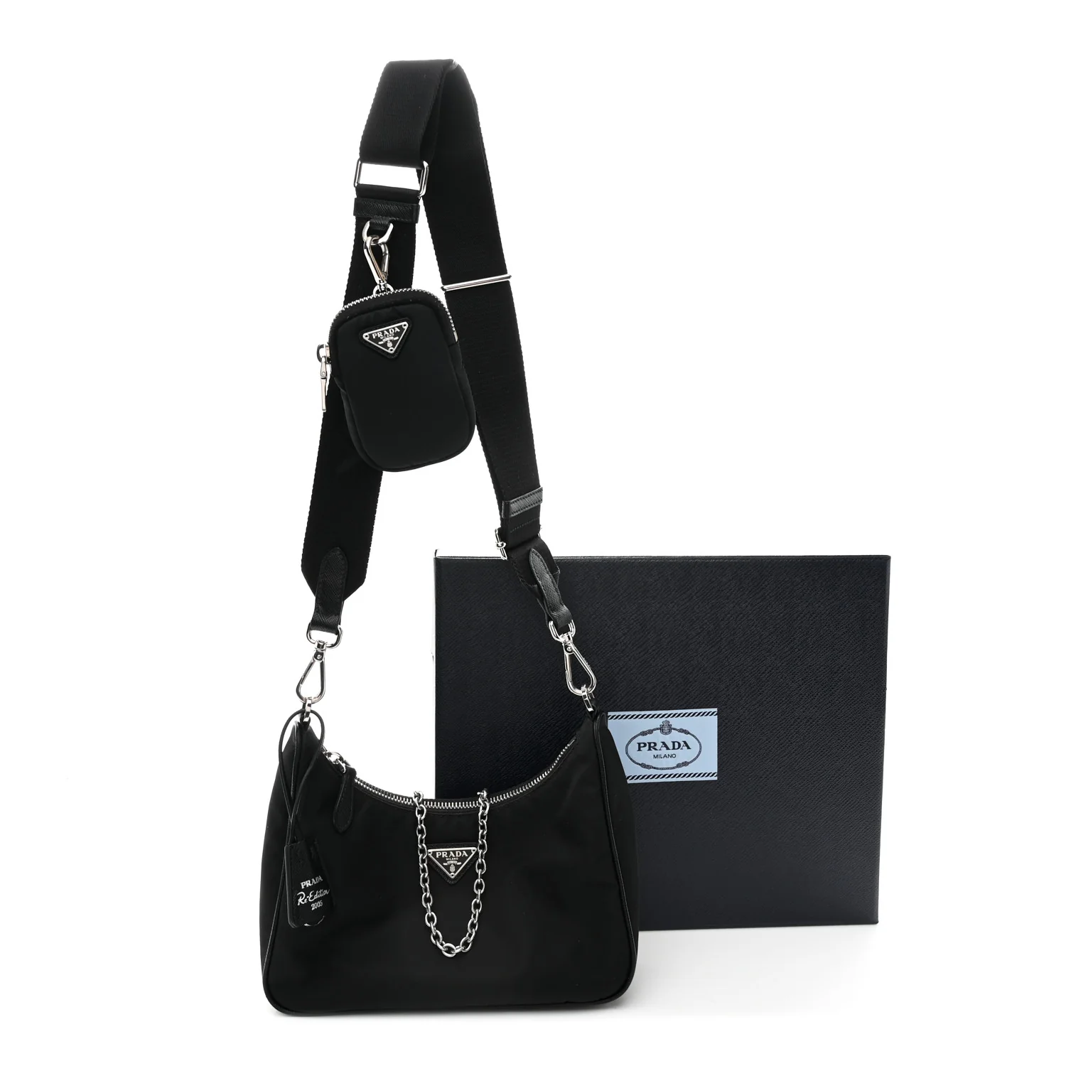 Nylon Re-Edition 2005 Shoulder Bag Black - Image 12