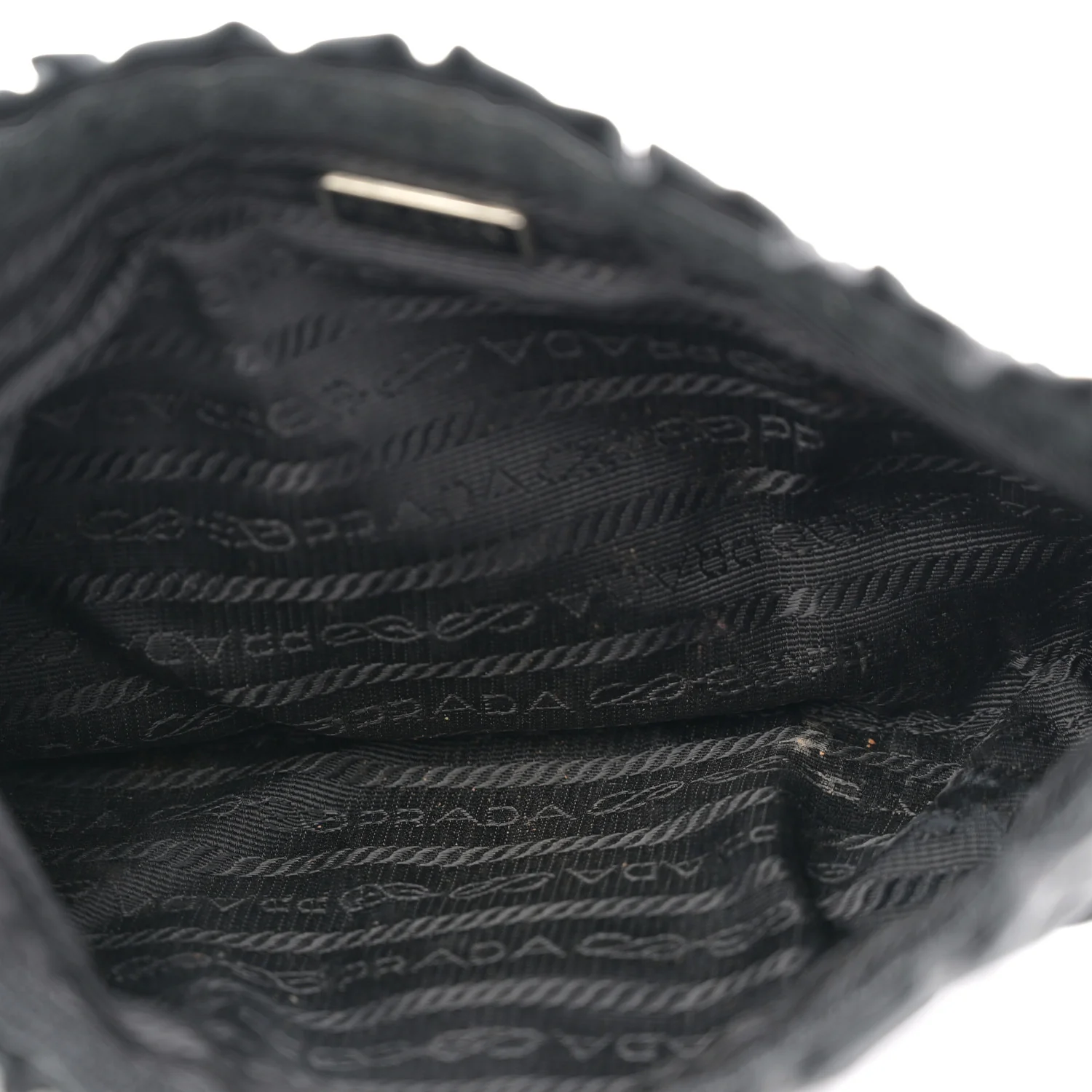 Nylon Ruffle Velcro Cosmetic Pouch Black - Image 5