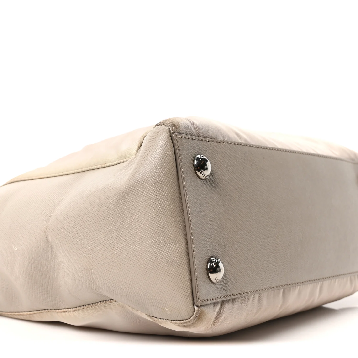 Nylon Saffiano Bi-Color Tote Grey - Image 9