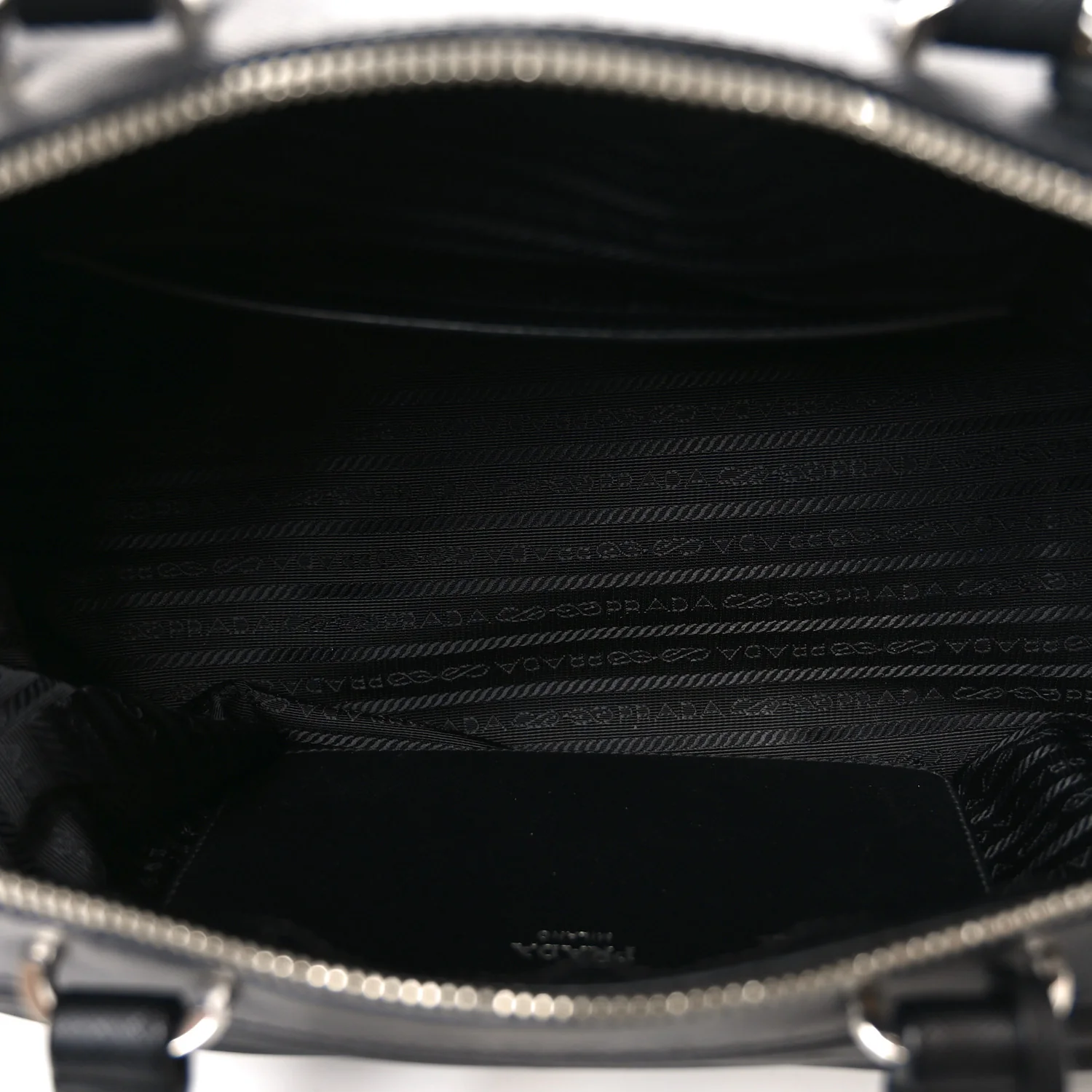 Nylon Saffiano Top Handle Bag Black - Image 5
