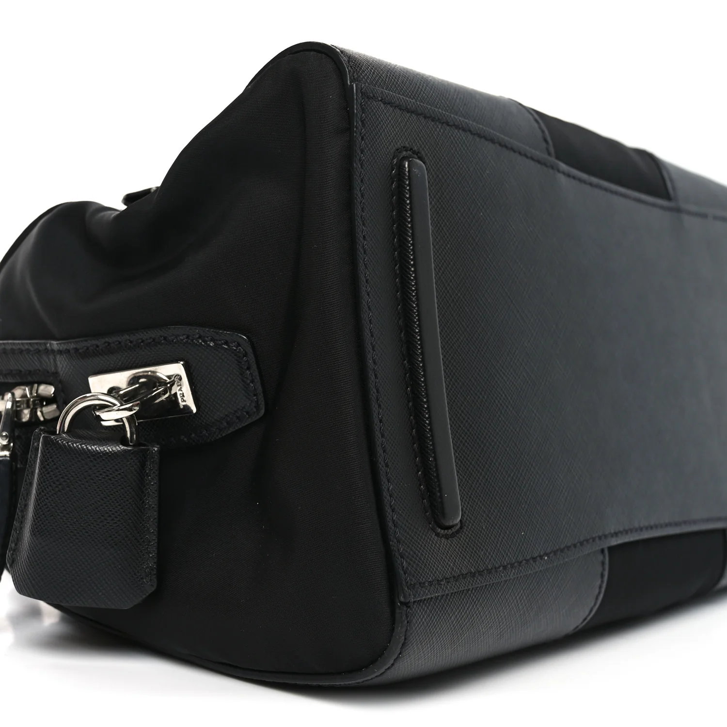 Nylon Saffiano Top Handle Bag Black - Image 8