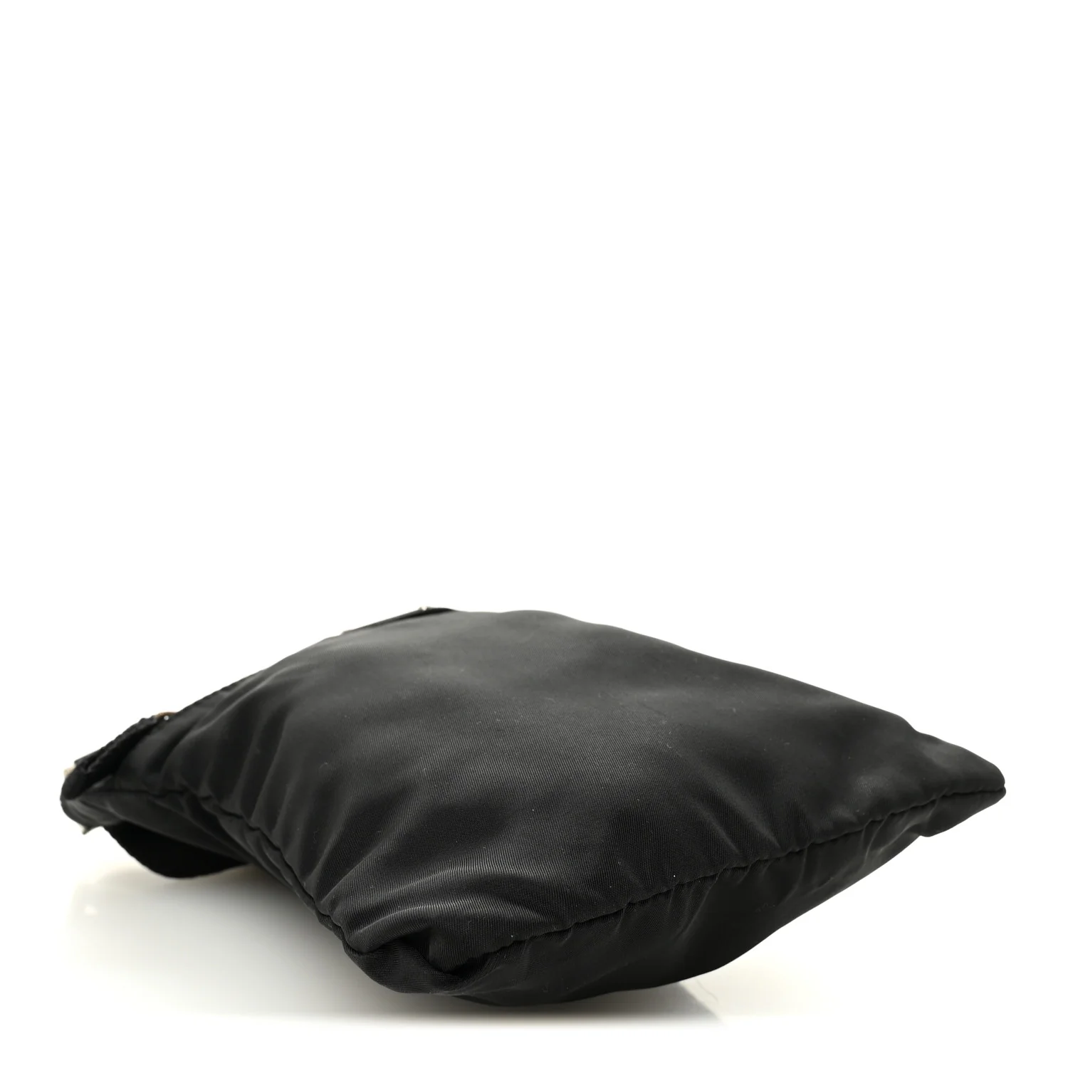 Nylon Small Flat Messenger Bag Black - Image 4