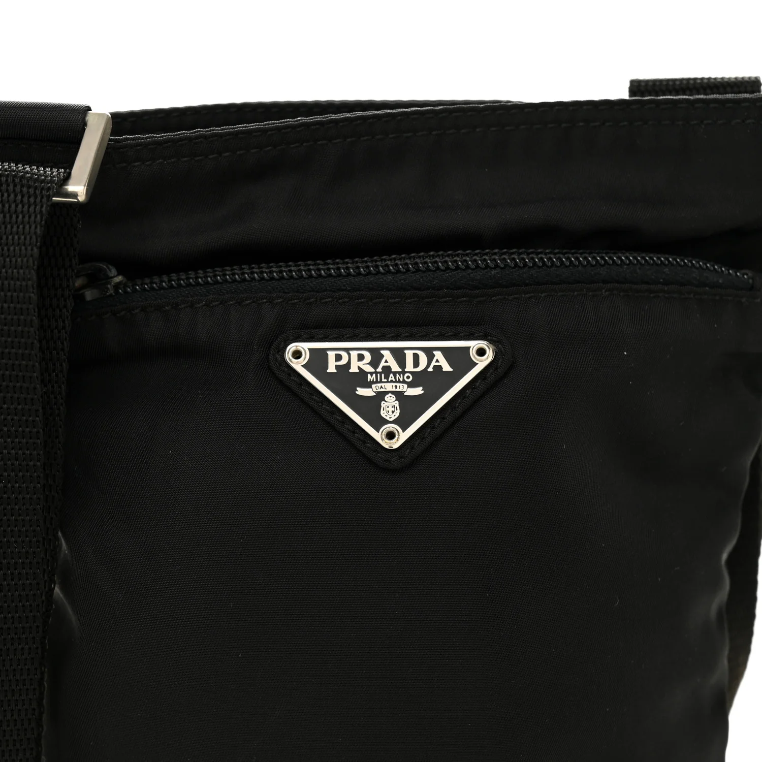 Nylon Small Flat Messenger Bag Black - Image 7