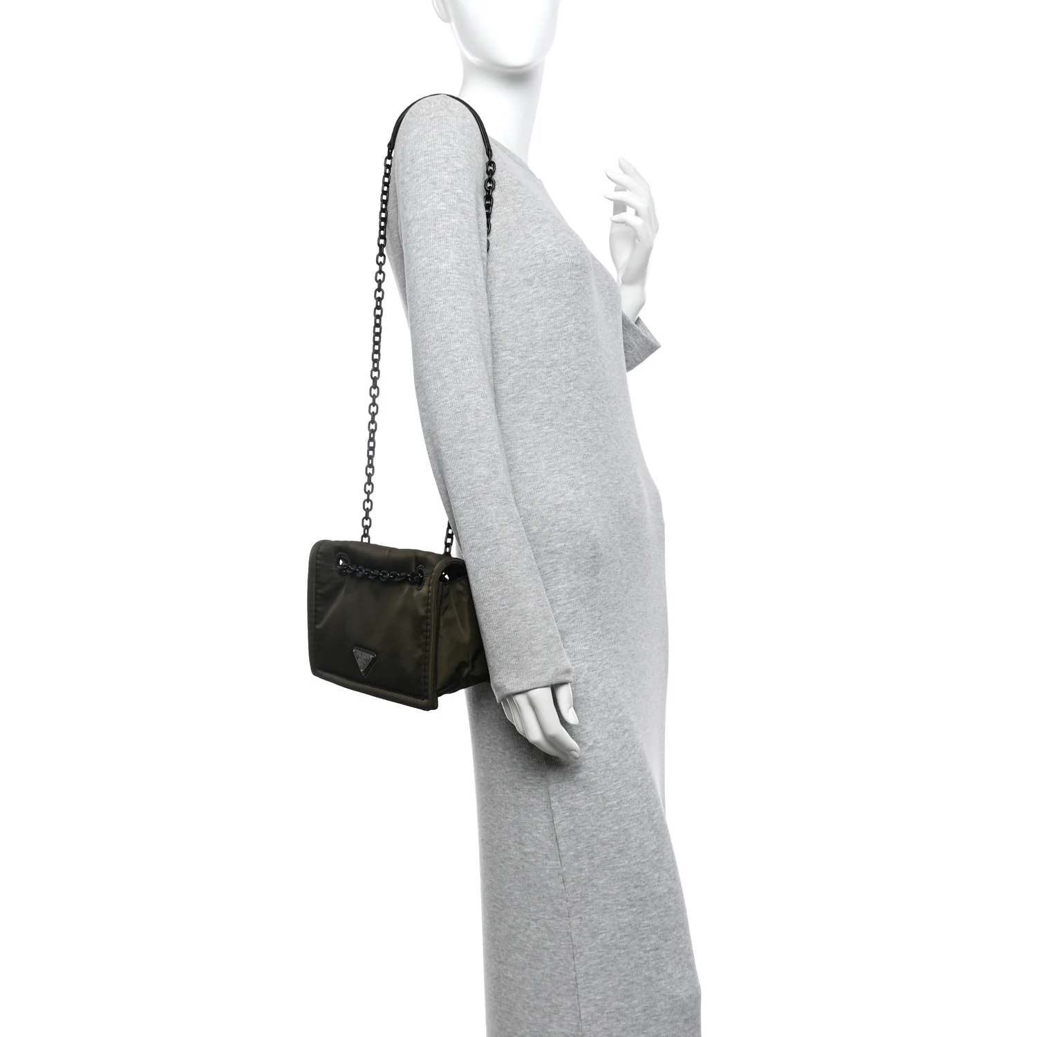 Nylon Tessuto Chain Shoulder Bag Mimetico - Image 2