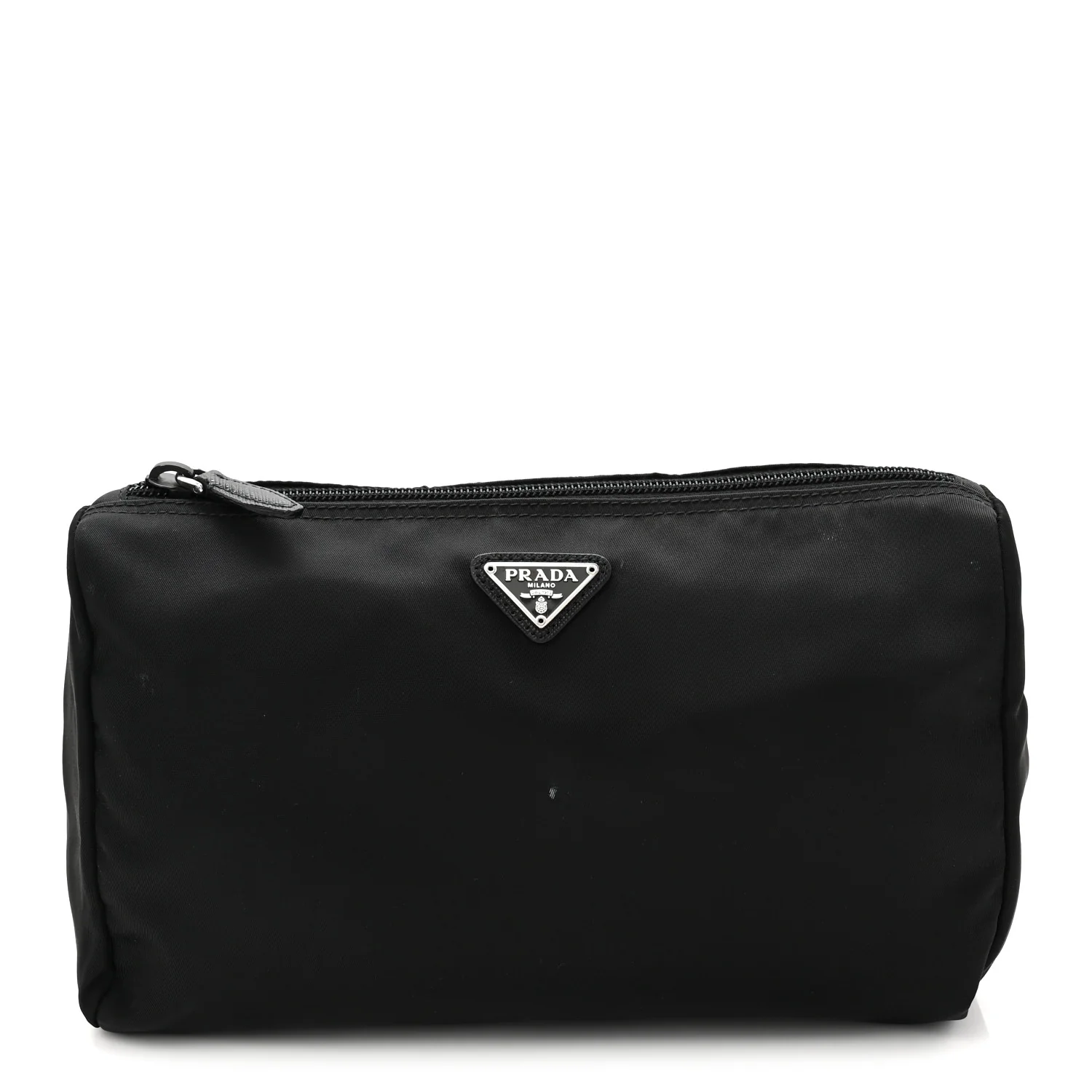 Nylon Tessuto Cosmetic Pouch Black