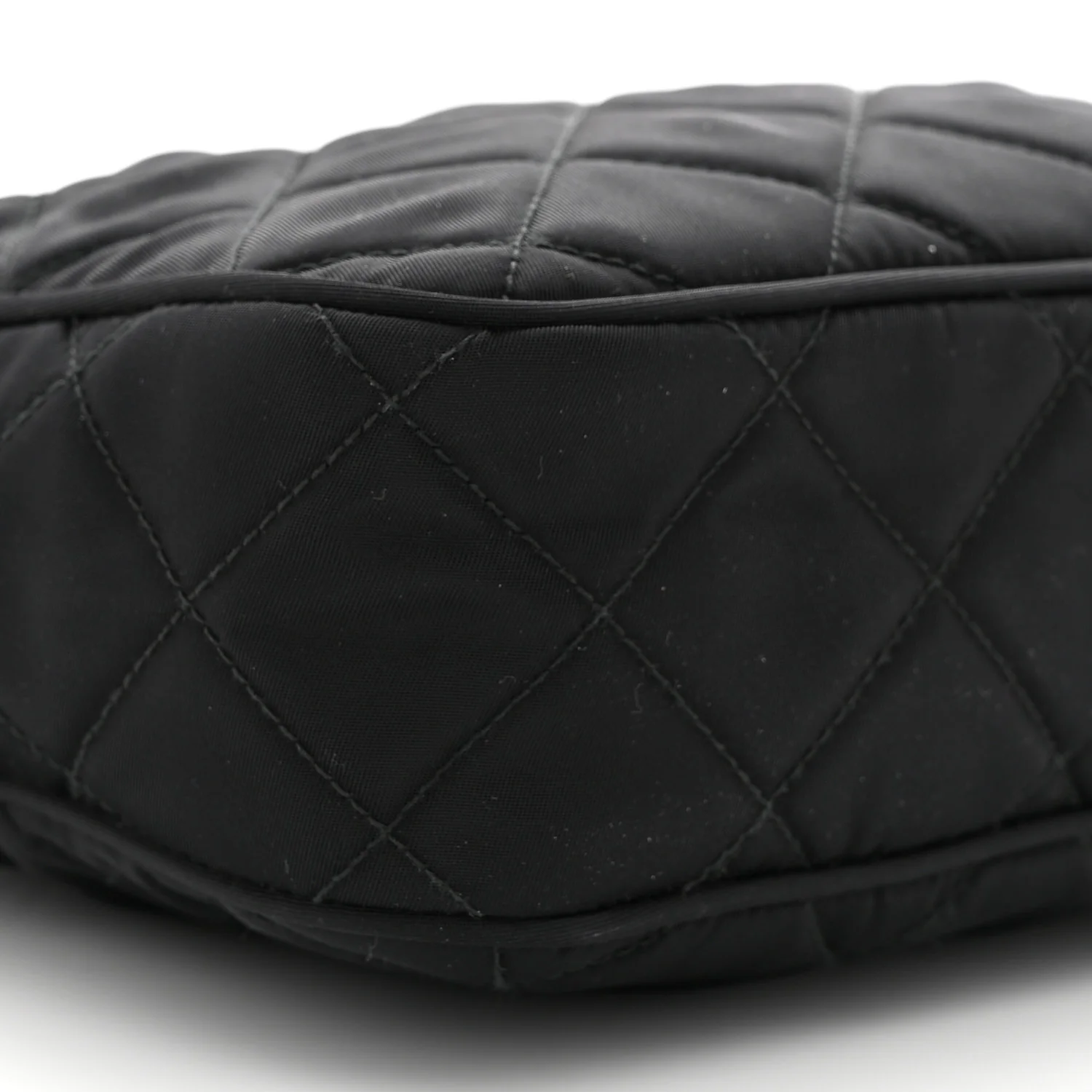 Nylon Tessuto Impuntu Quilted Bandoliera Crossbody Bag Black - Image 9