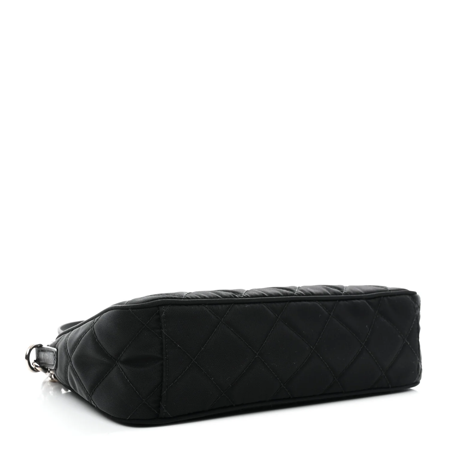 Nylon Tessuto Impuntu Quilted Crossbody Bag Black - Image 4
