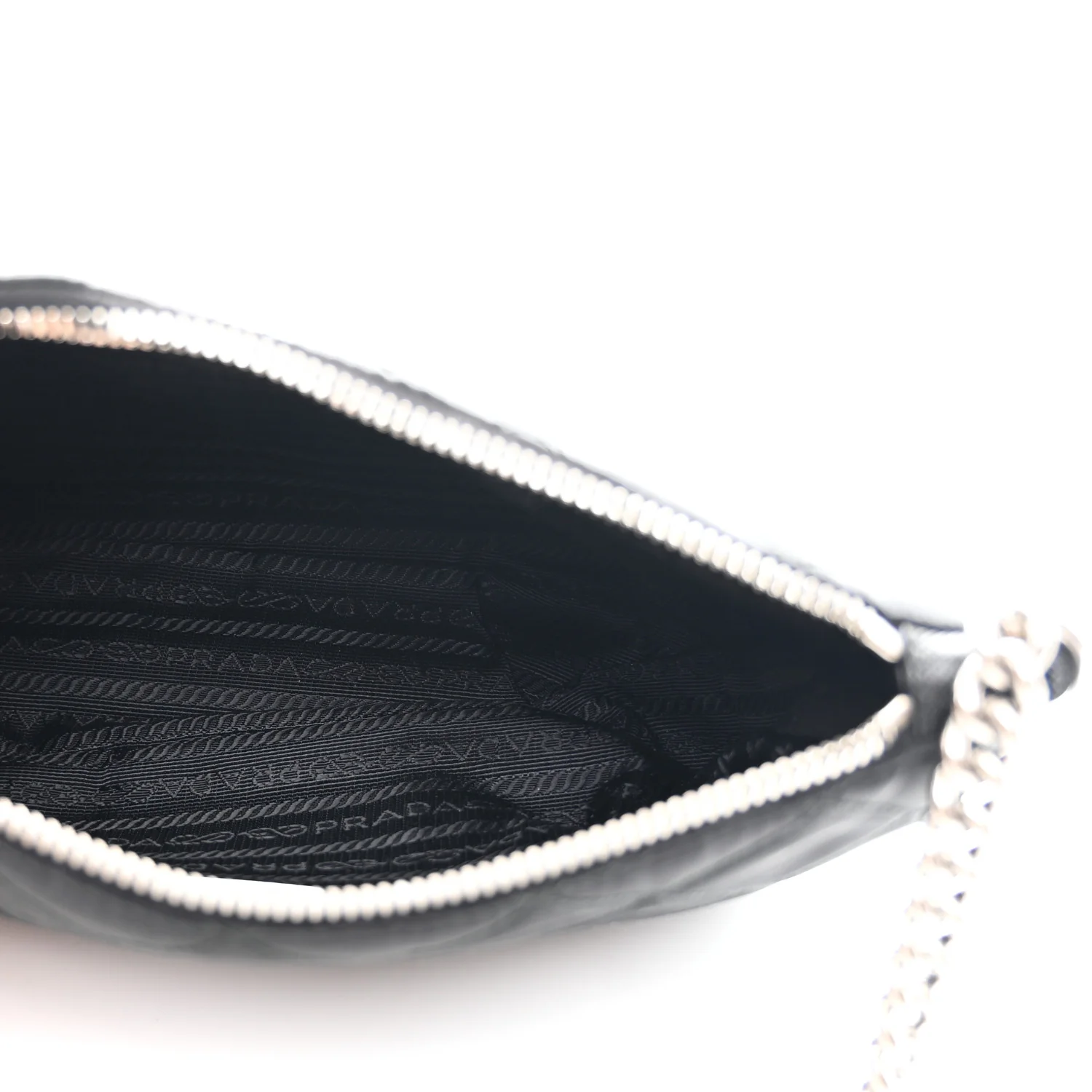 Nylon Tessuto Impuntu Quilted Crossbody Bag Black - Image 5