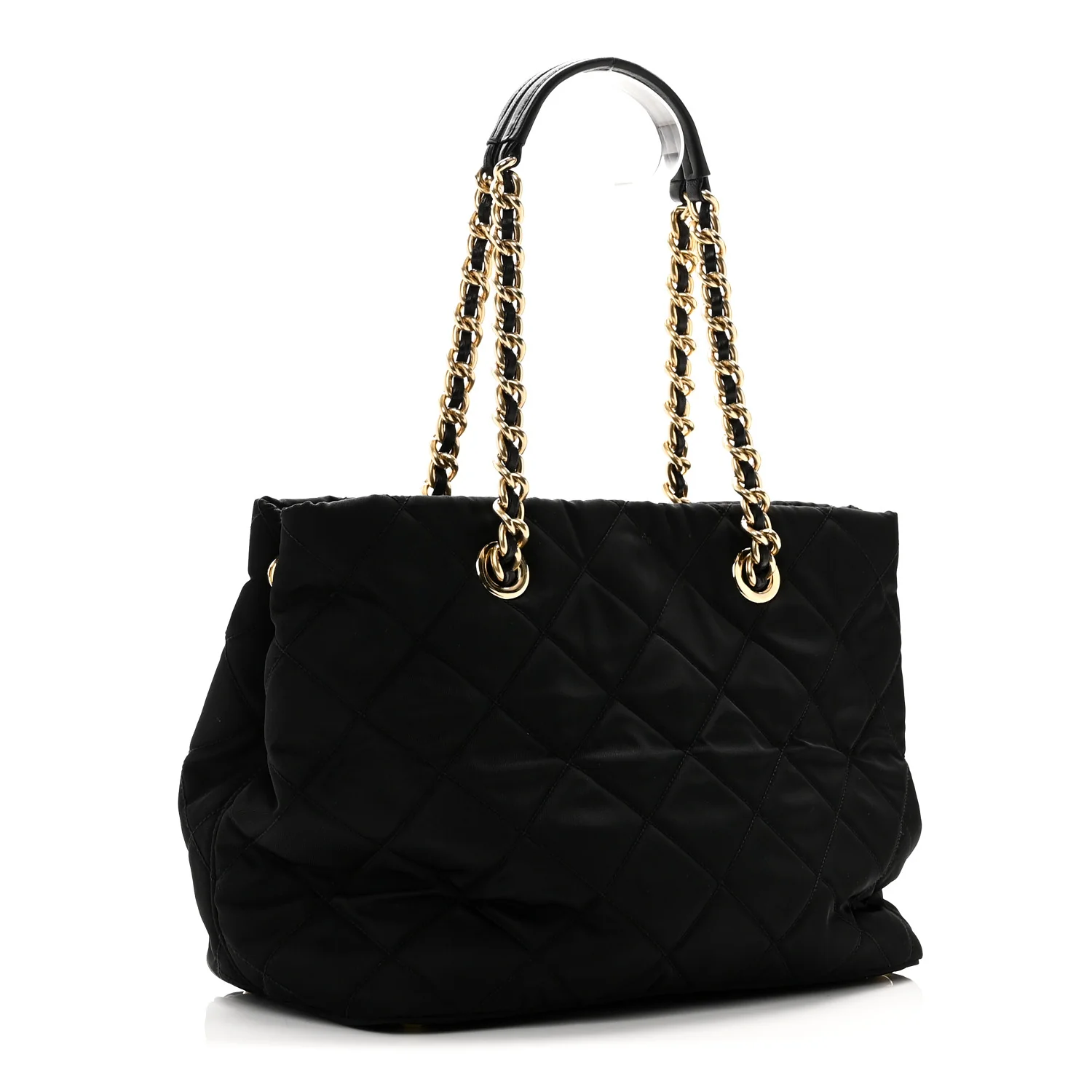 Nylon Tessuto Impuntu Quilted Tote Black - Image 3