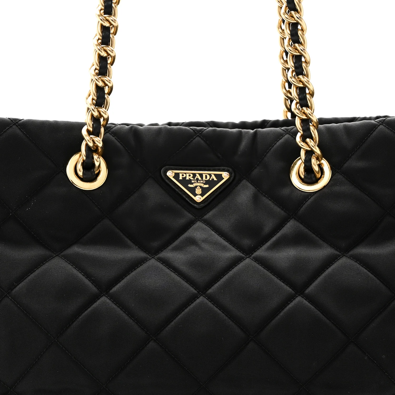 Nylon Tessuto Impuntu Quilted Tote Black - Image 7