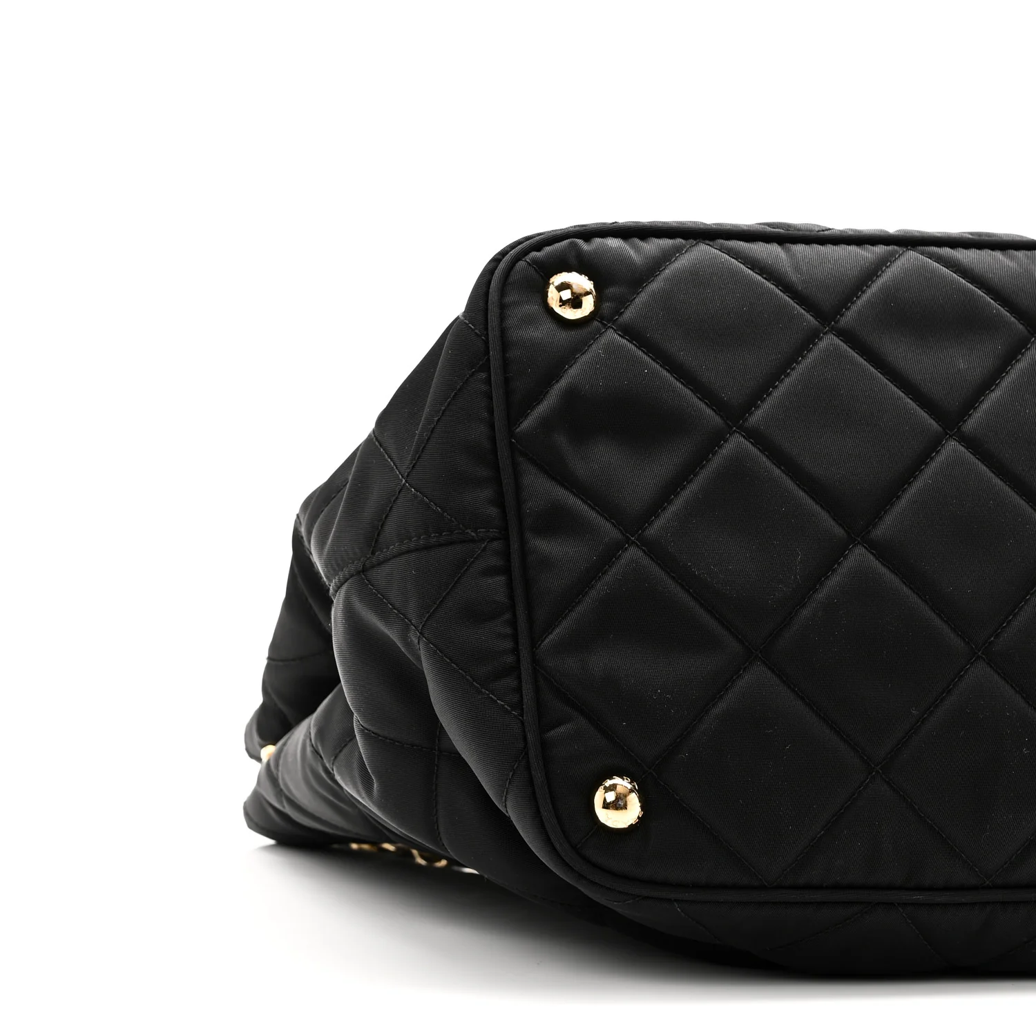 Nylon Tessuto Impuntu Quilted Tote Black - Image 8