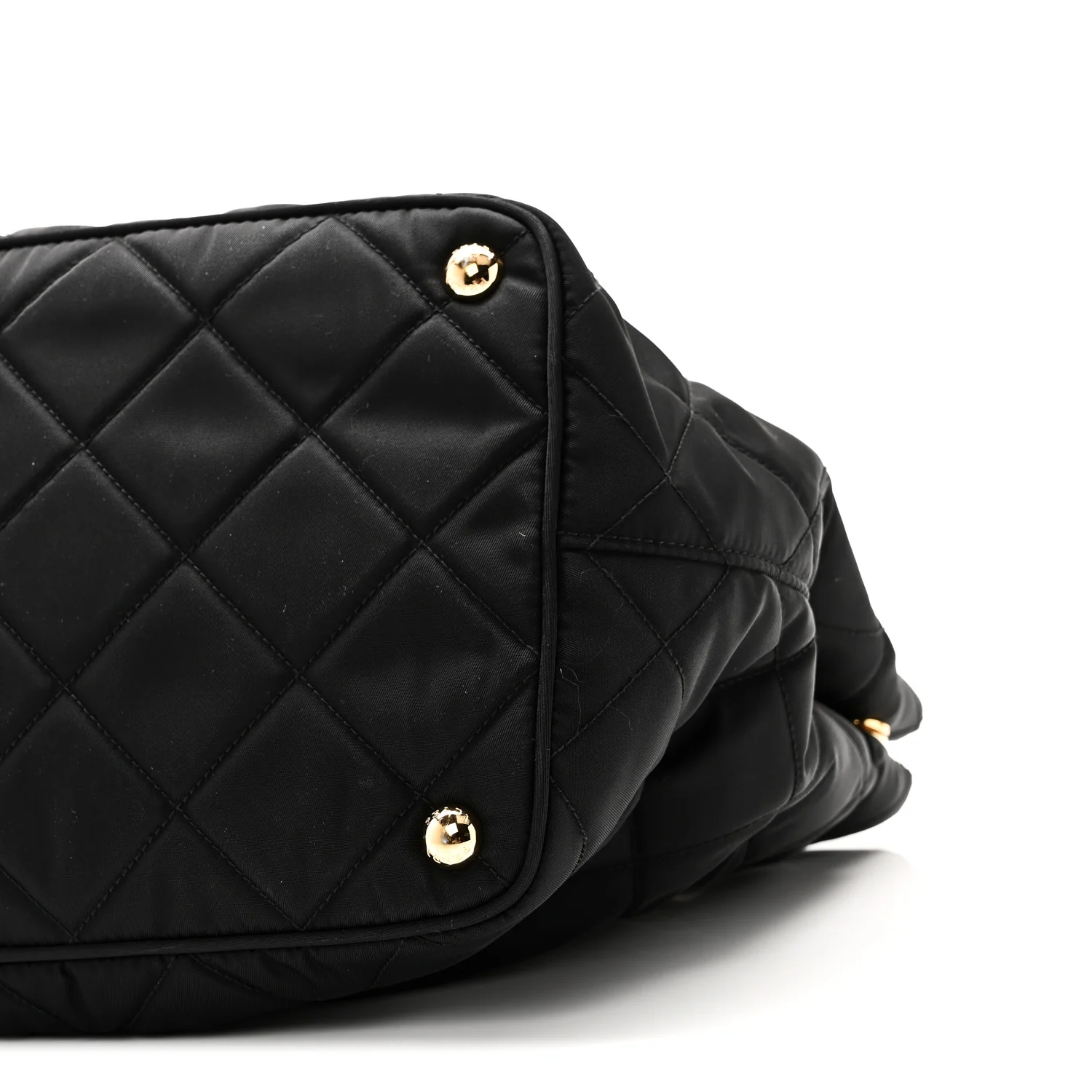 Nylon Tessuto Impuntu Quilted Tote Black - Image 9