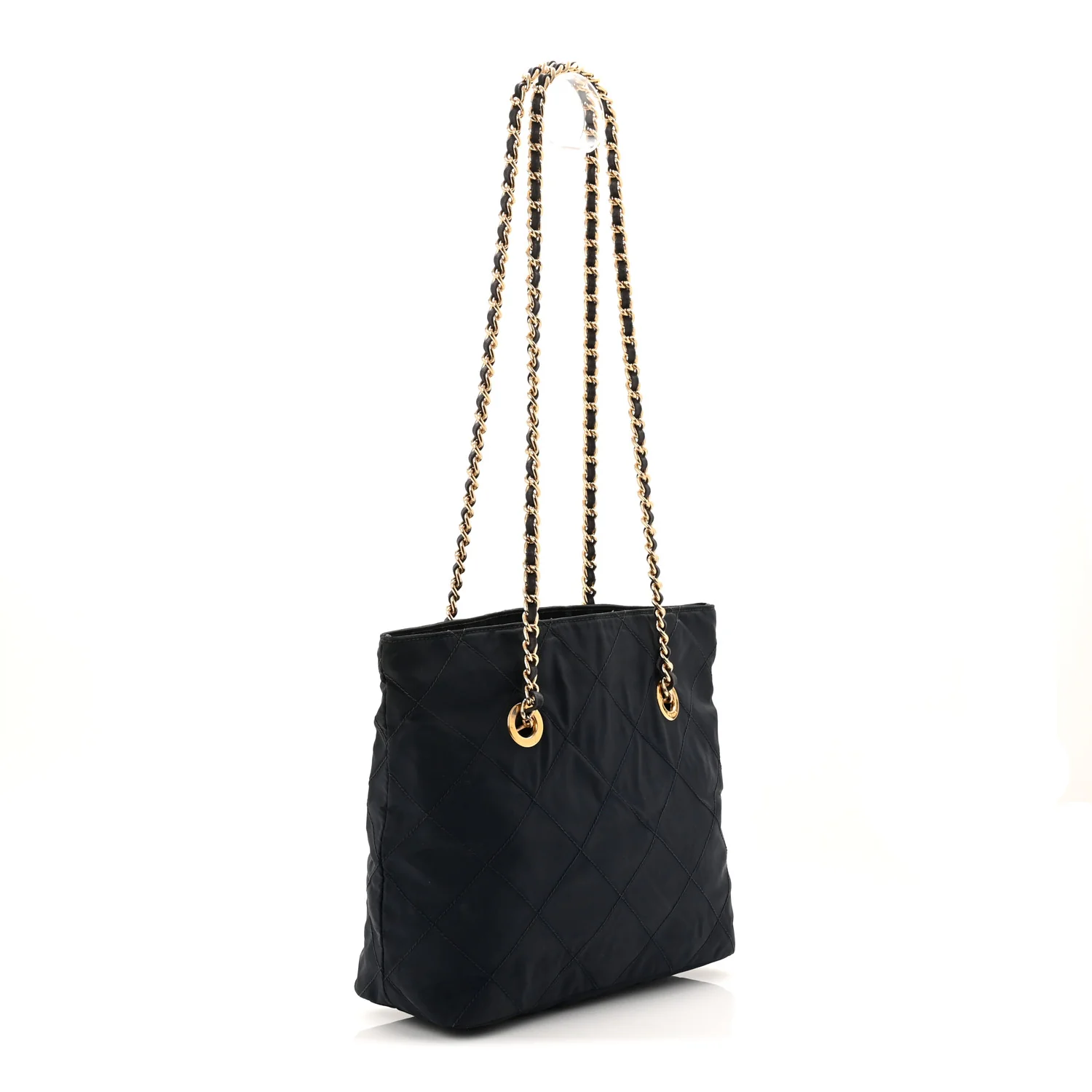 Nylon Tessuto Quilted Shoulder Bag Blue - Image 3