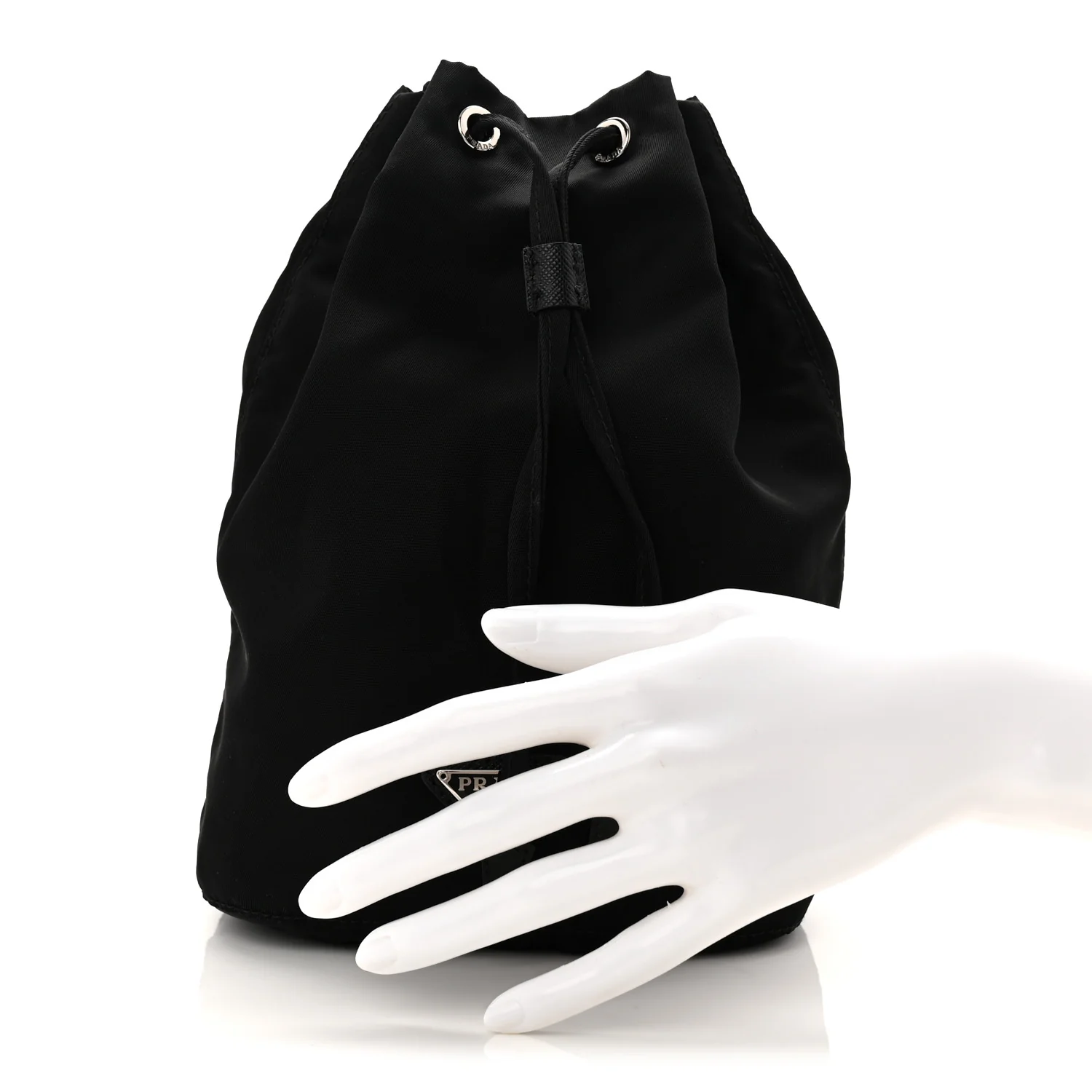 Nylon Vela Drawstring Pouch Black - Image 2