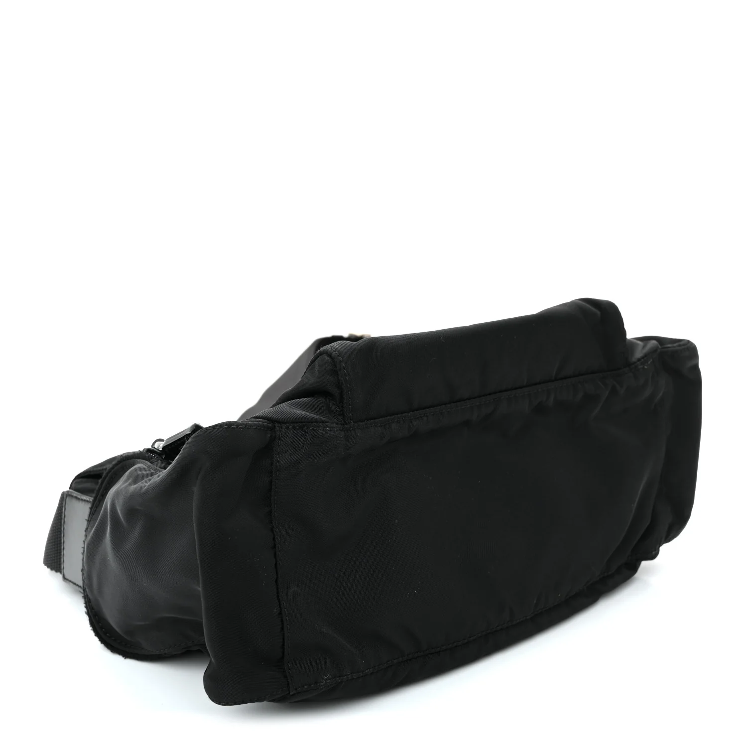 Nylon Vela Saffiano Single Buckle Messenger Shoulder Bag Black - Image 4