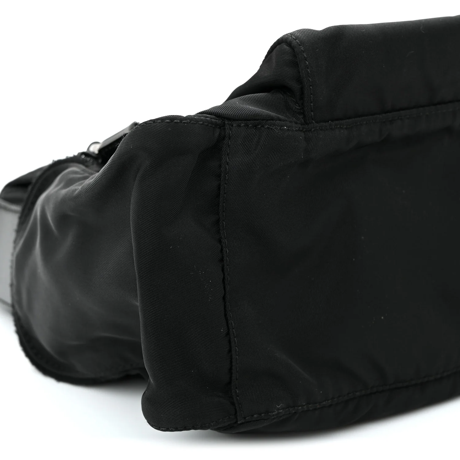 Nylon Vela Saffiano Single Buckle Messenger Shoulder Bag Black - Image 9