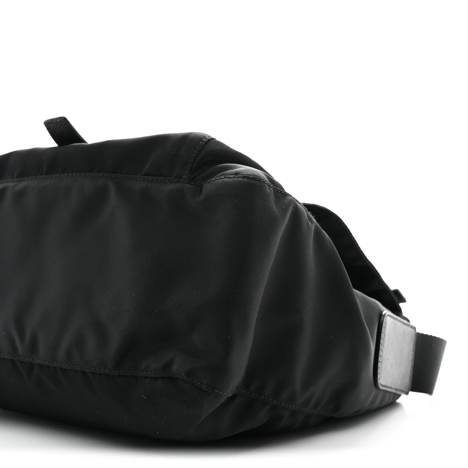 Nylon Vela Saffiano Single Buckle Messenger Shoulder Bag Black - Image 10