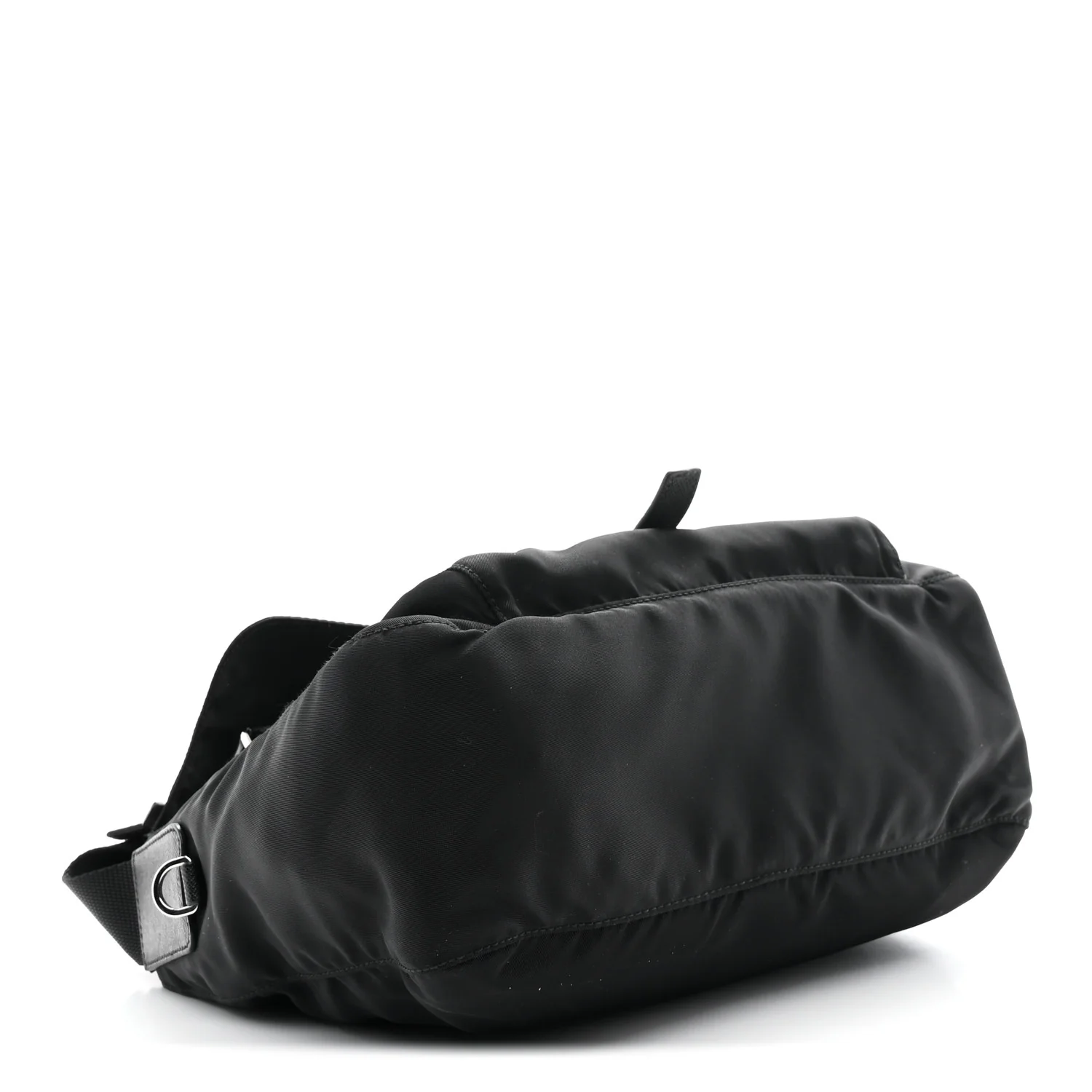 Nylon Vela Saffiano Single Buckle Messenger Shoulder Bag Black - Image 4