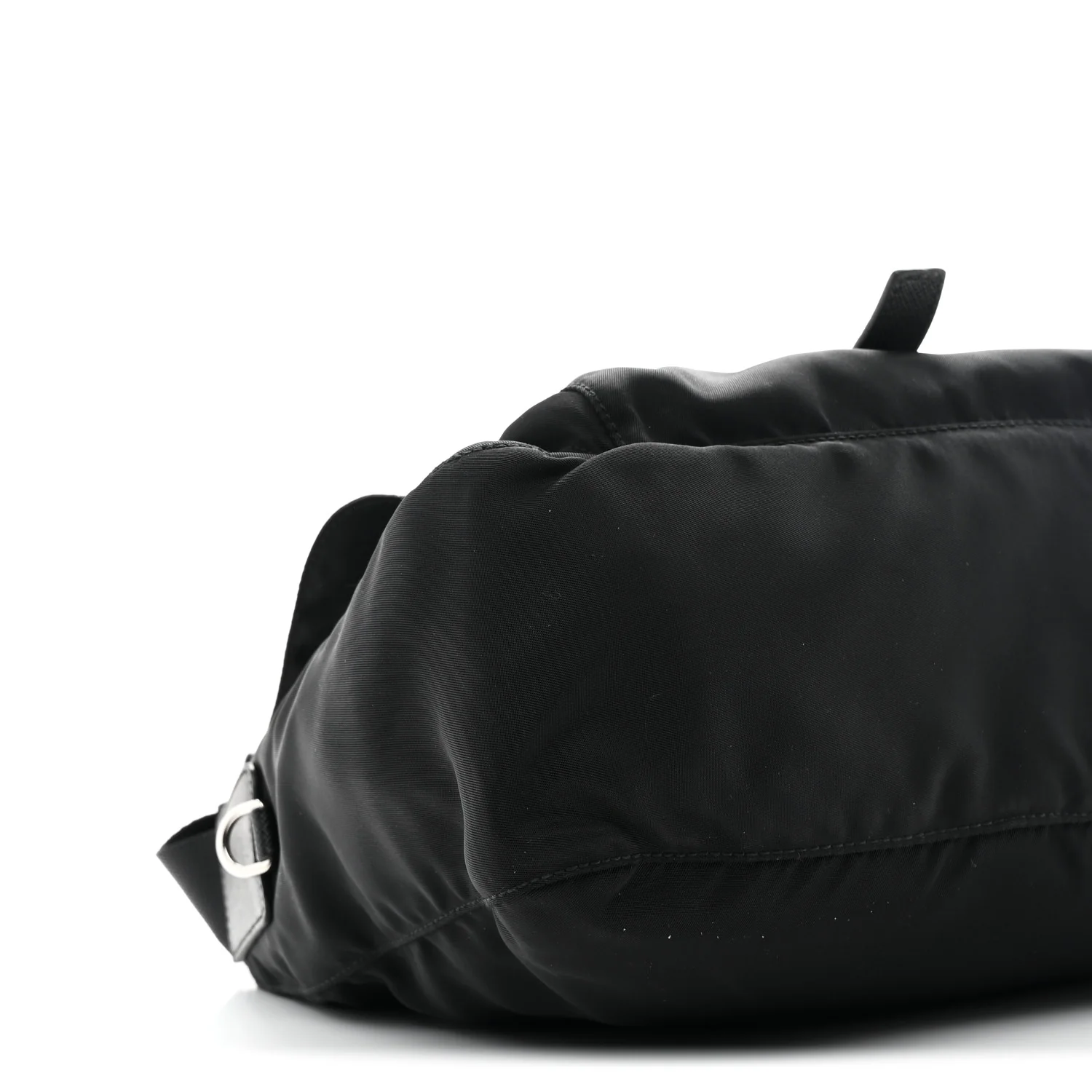 Nylon Vela Saffiano Single Buckle Messenger Shoulder Bag Black - Image 9
