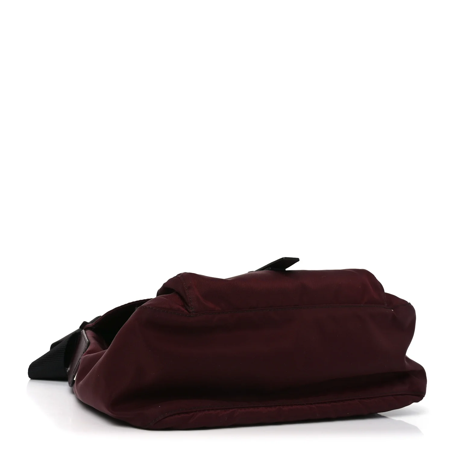 Nylon Vela Saffiano Single Buckle Messenger Shoulder Bag Bordeaux - Image 4