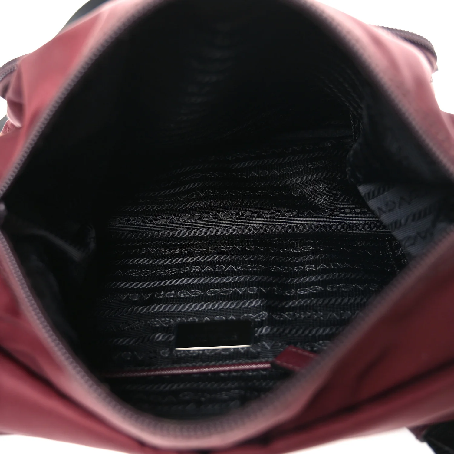 Nylon Vela Saffiano Single Buckle Messenger Shoulder Bag Bordeaux - Image 5