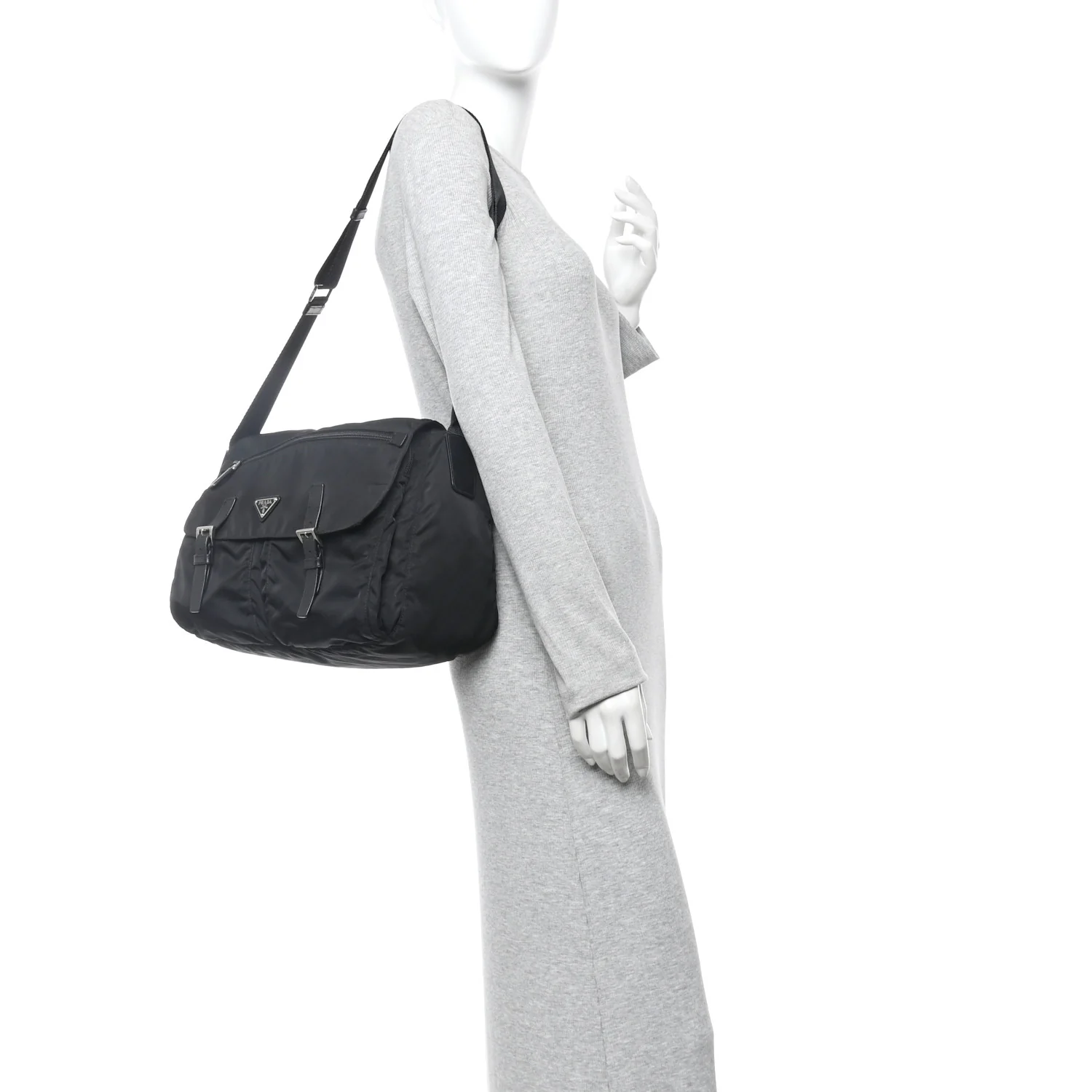 Nylon Vela Sport Messenger Bag Black - Image 2