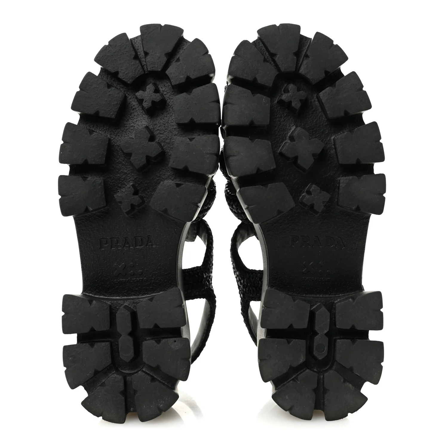 Raffia Metal Triangle Logo Crochet Monolith 55mm Cage Sandals 36 Black - Image 6