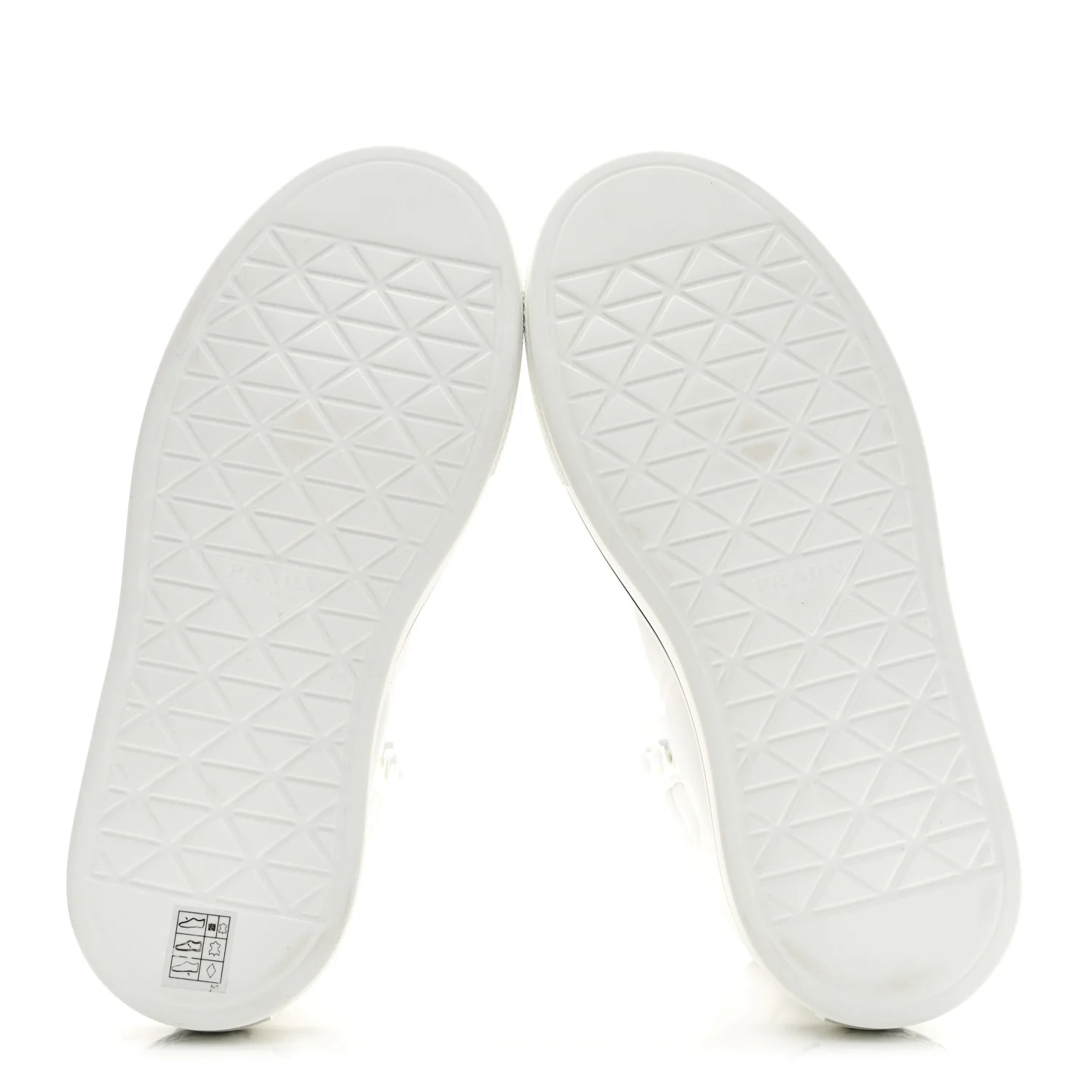 Re-Nylon Gabardine Spazzolato Macro Quilted Triangle Logo High Top 45mm Sneakers 38.5 White - Image 7