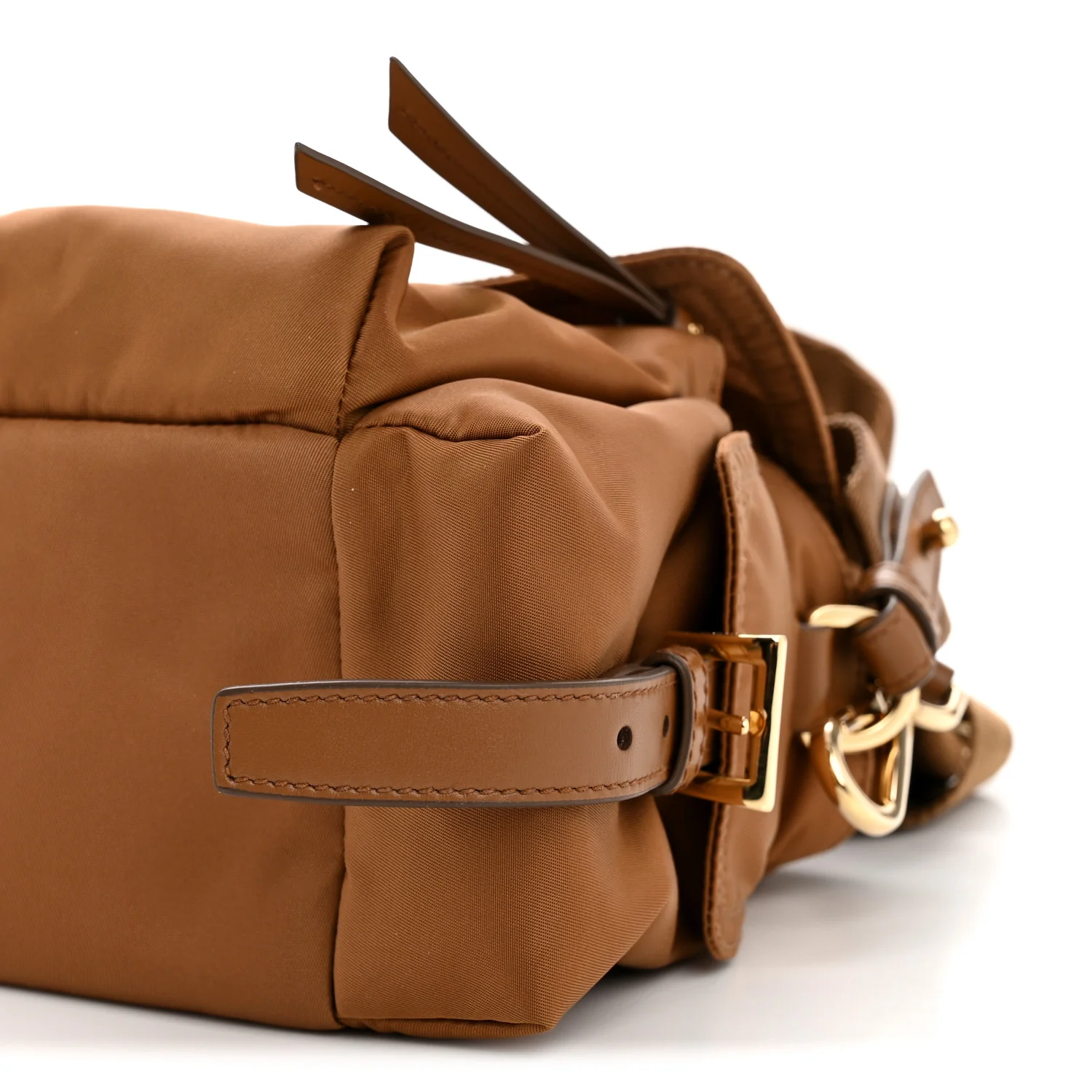 Re-Nylon Medium Explore Shoulder Bag Camel - Image 10